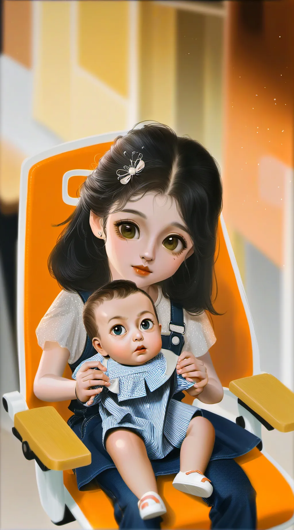 ai character: baby school background