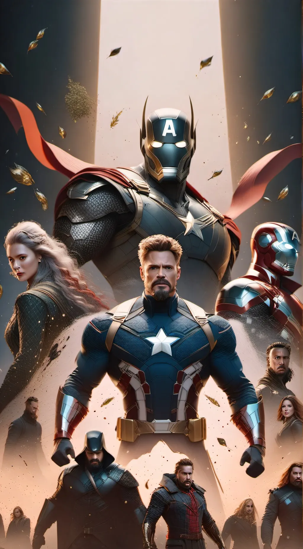 ai character: avenger/Hooters background