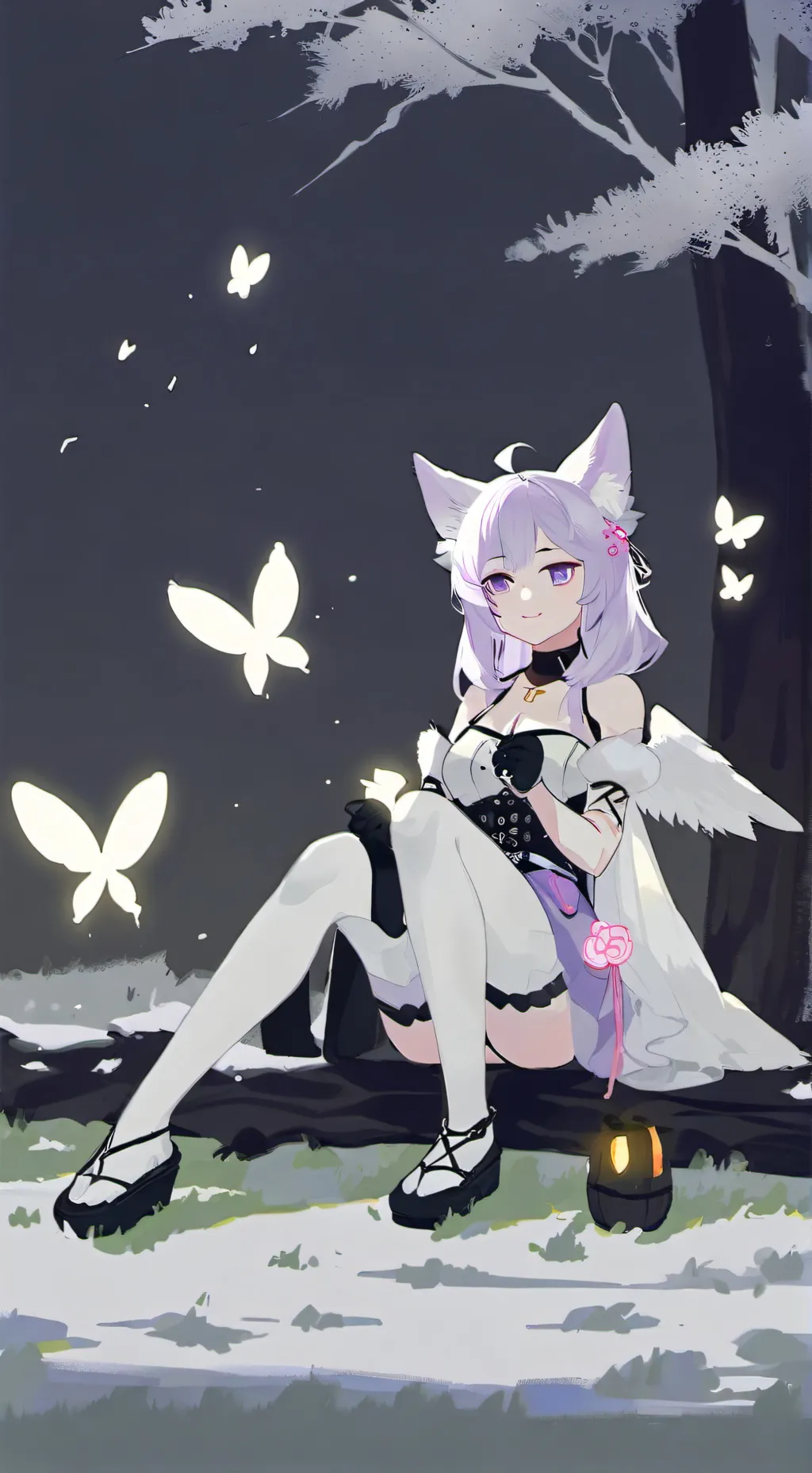 ai character: snow background