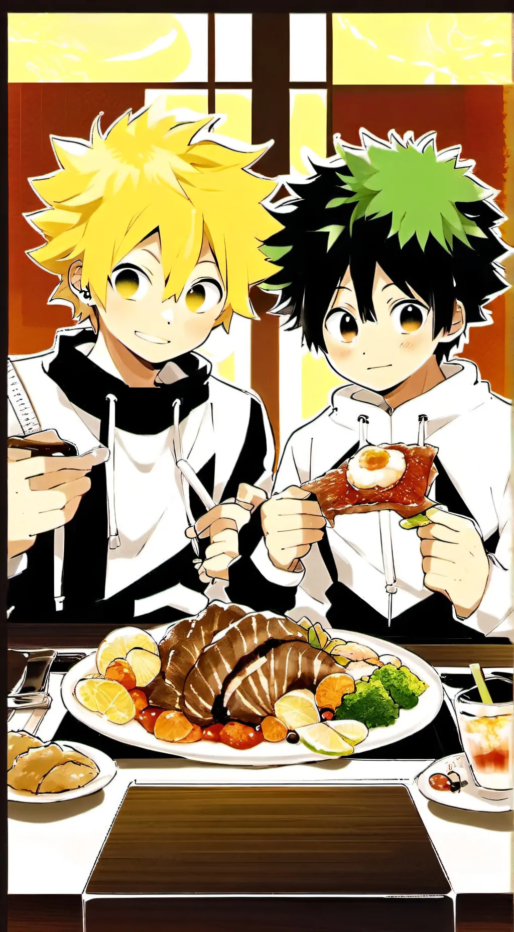 ai character: Olive garden MHA background