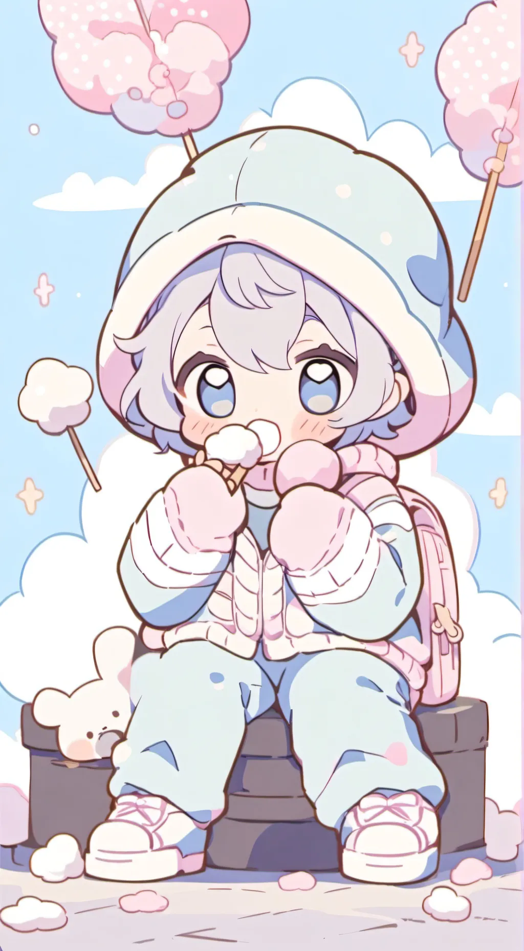 ai character: Cotton Candy Baby background