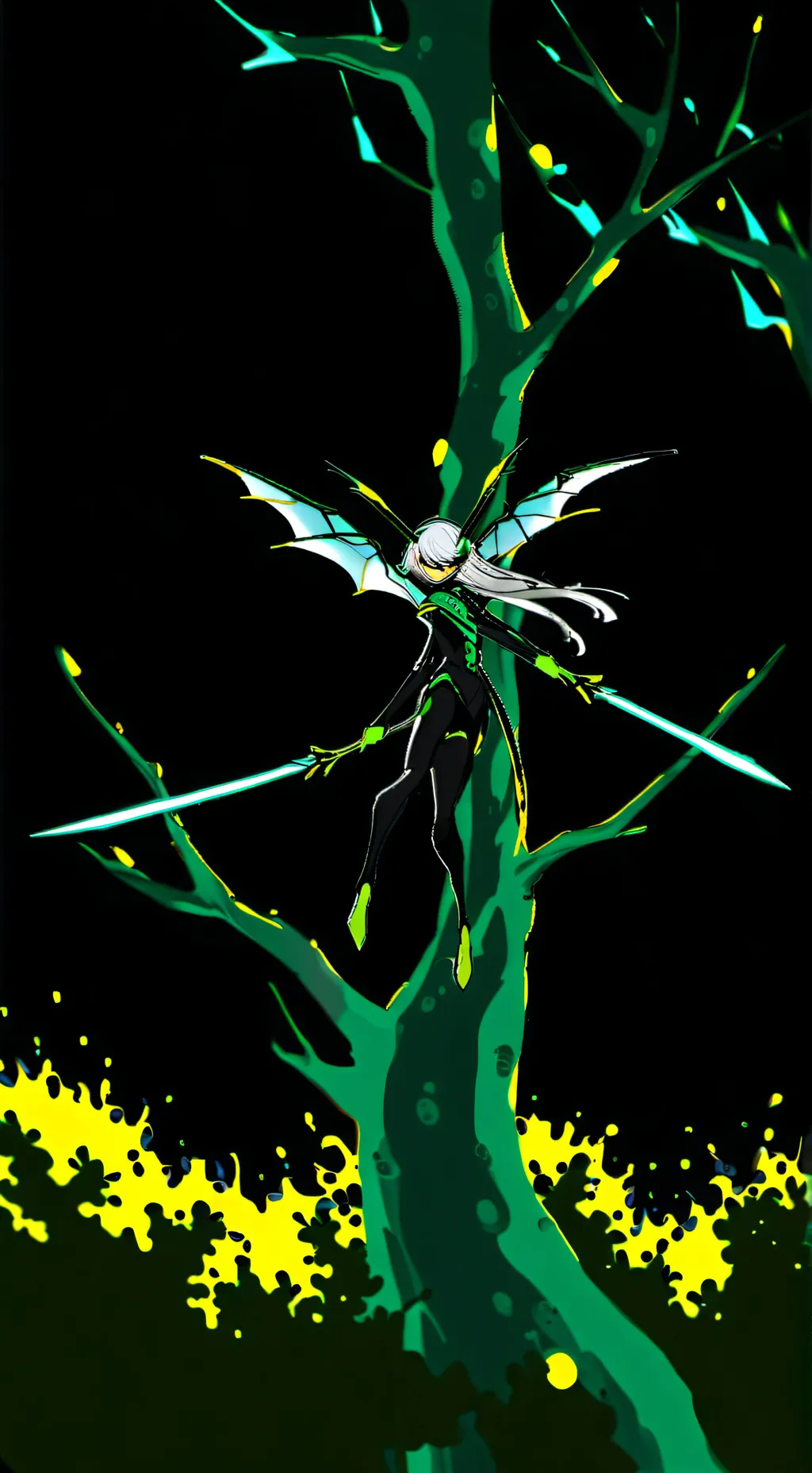 ai character: Green background