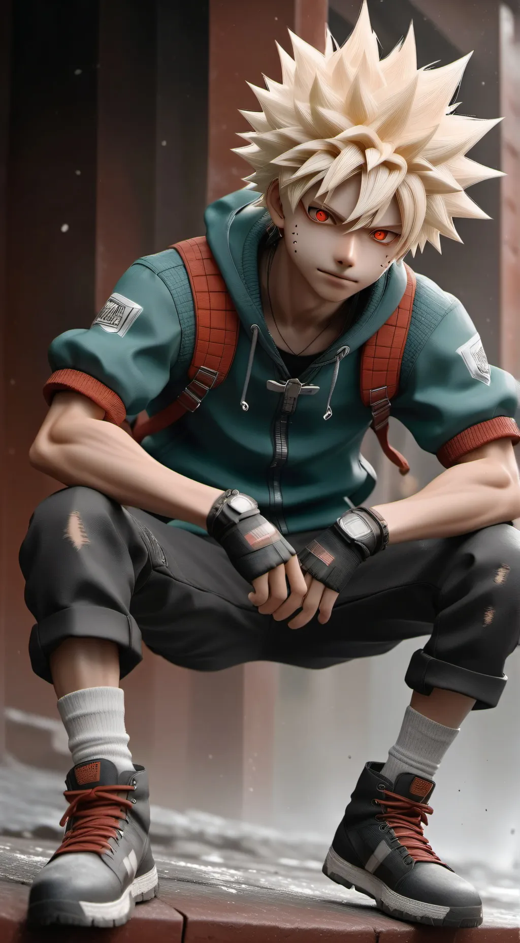 ai character: Katsuki Bakugo background