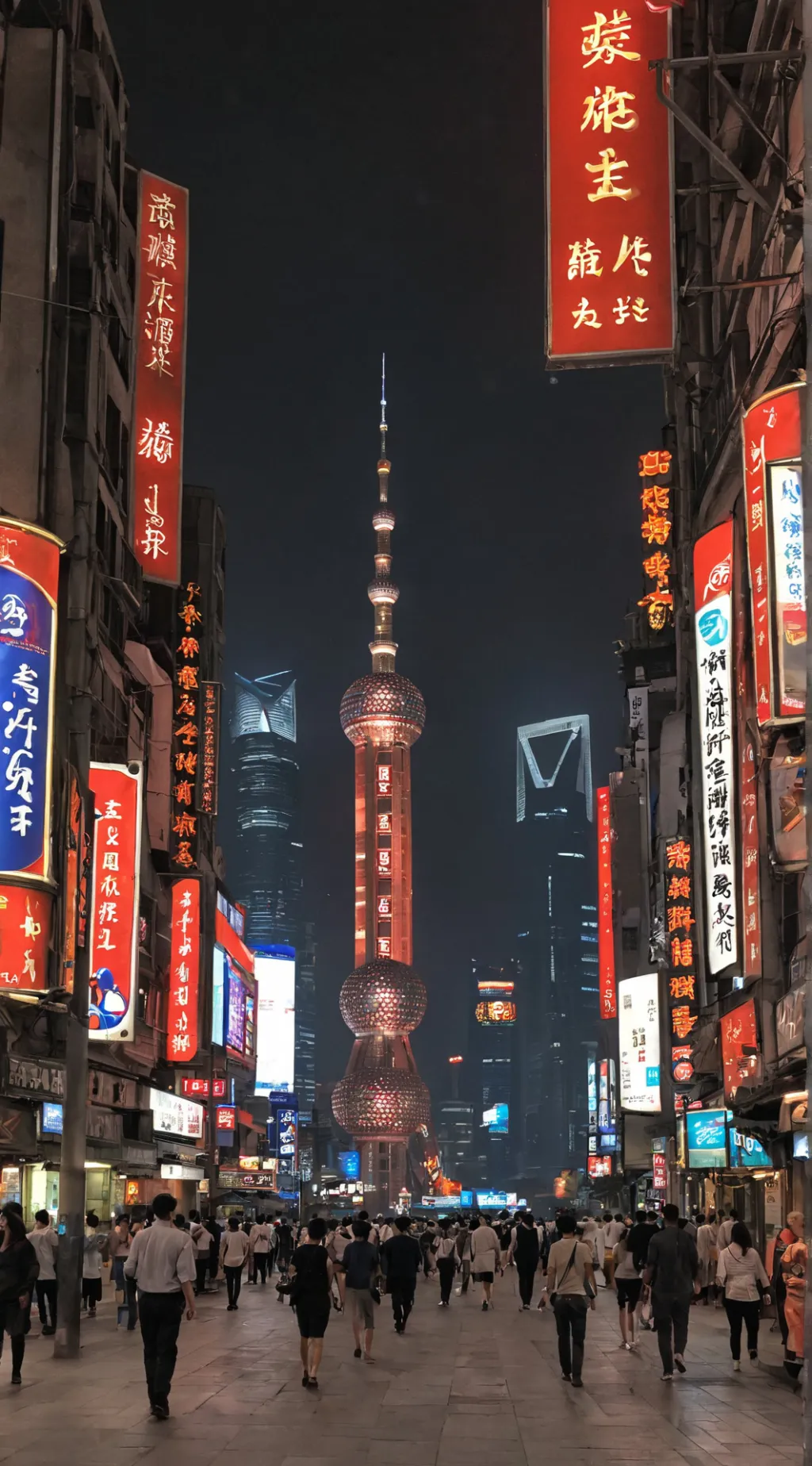 ai character: Shanghai, China background