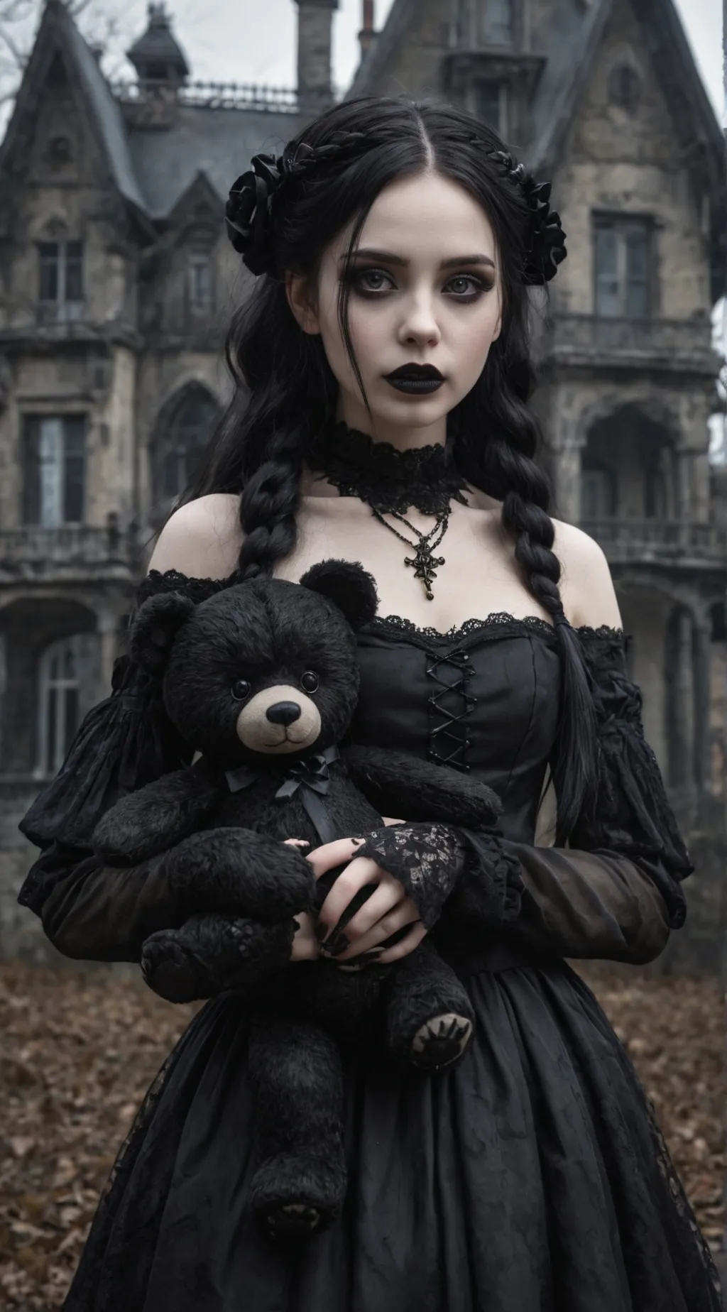 ai character: Wednesday Addams background