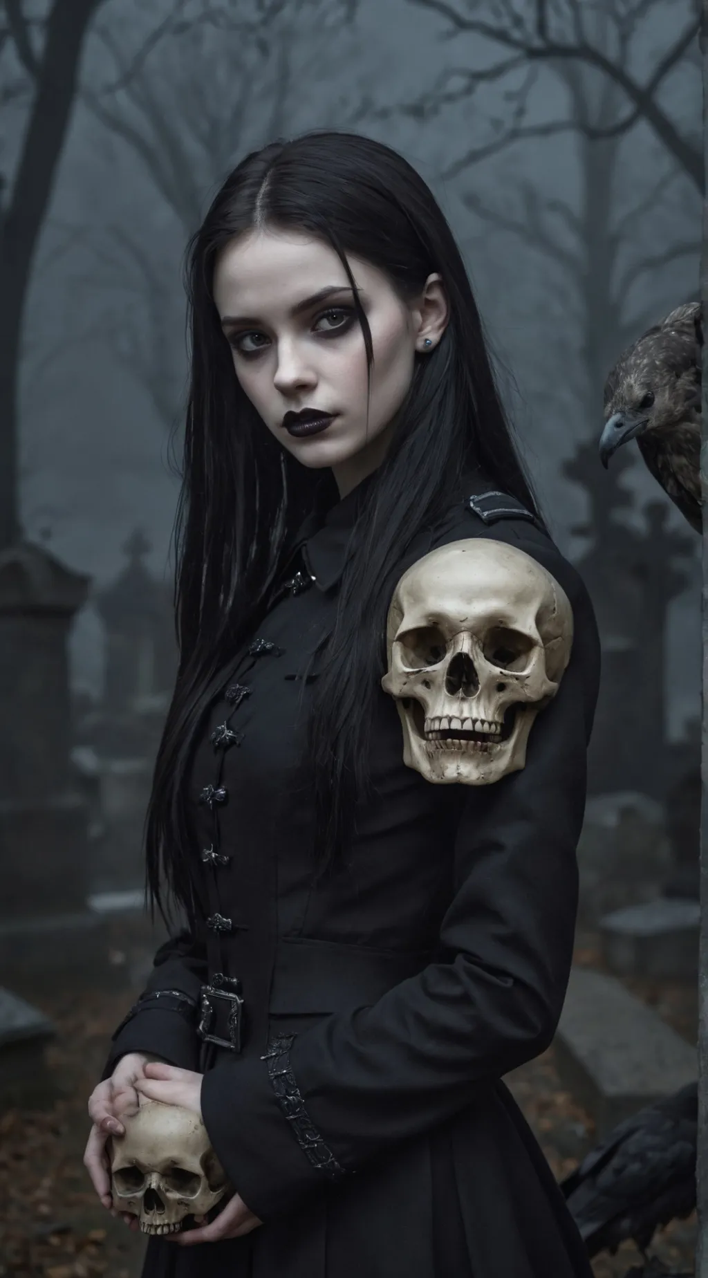 ai character: Wednesday Addams background