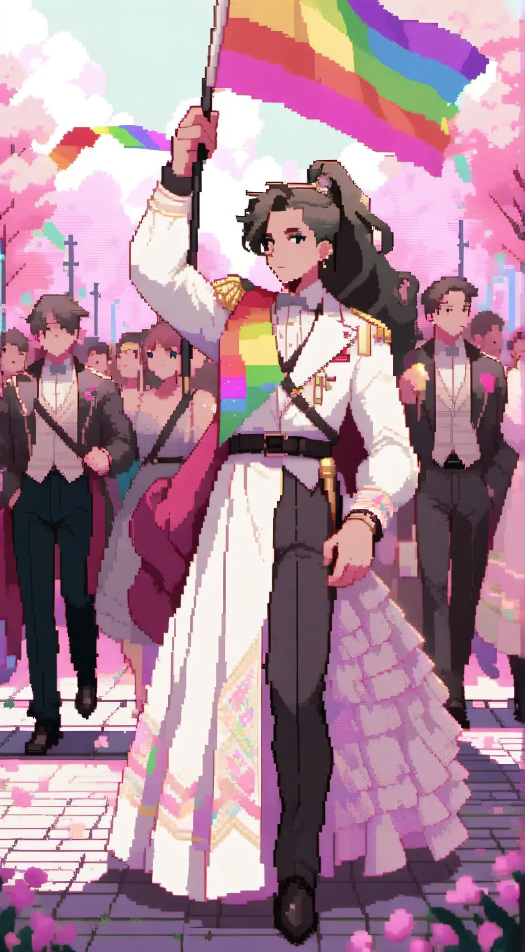 ai character: LMK Pride month background