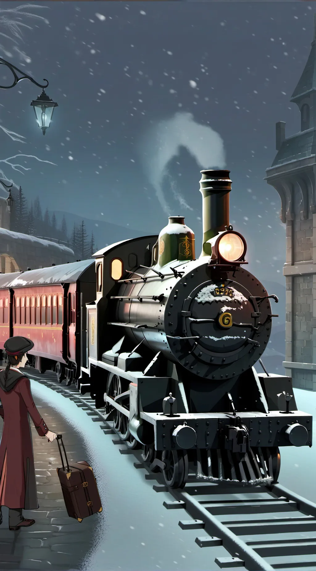 ai character: Hogwarts Express background
