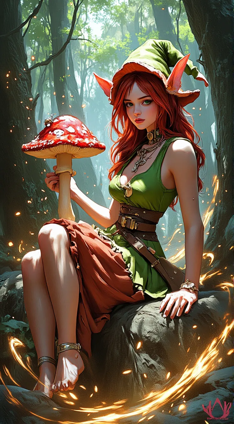 ai character: Mushroom elf  background