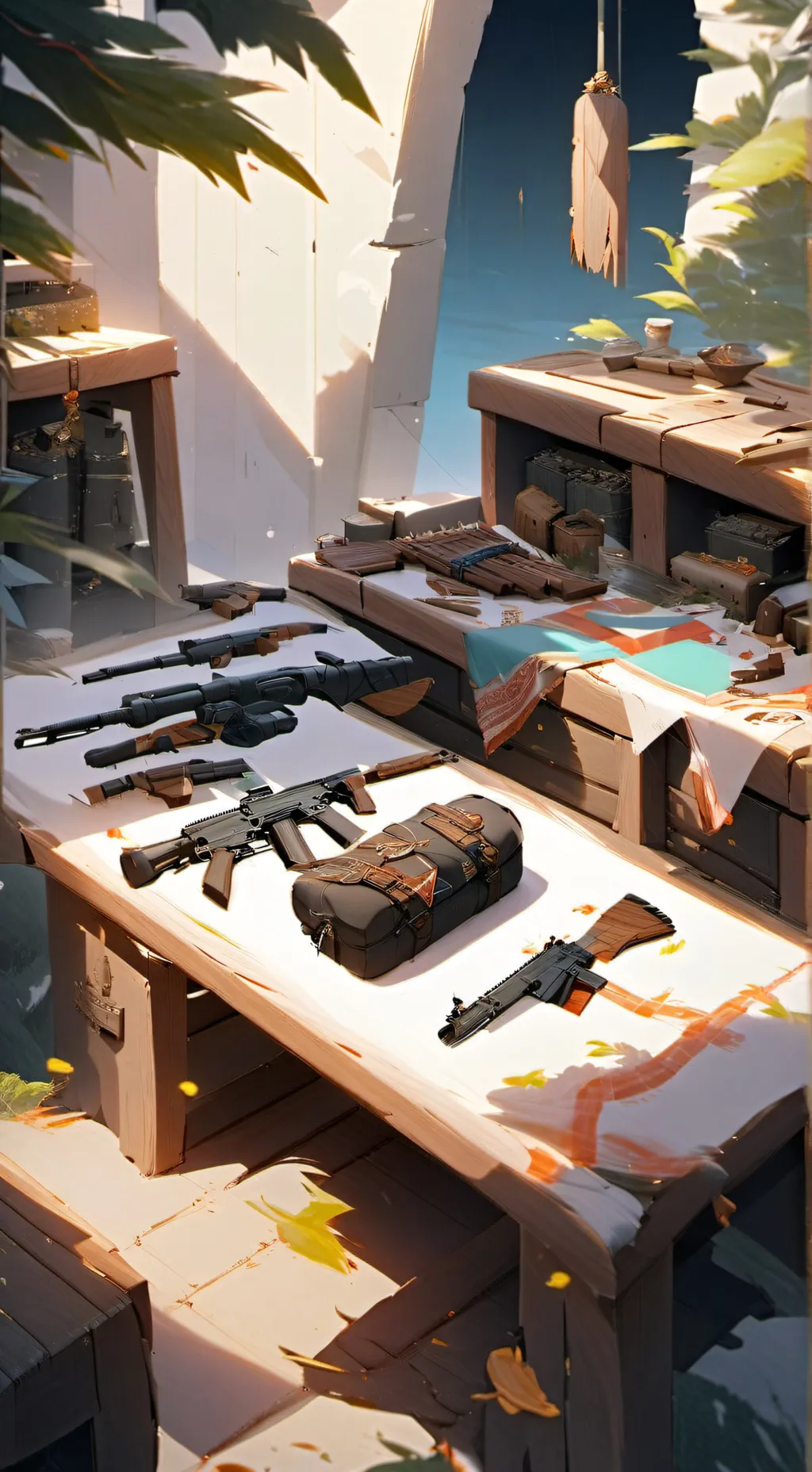 ai character: Weapon shop background
