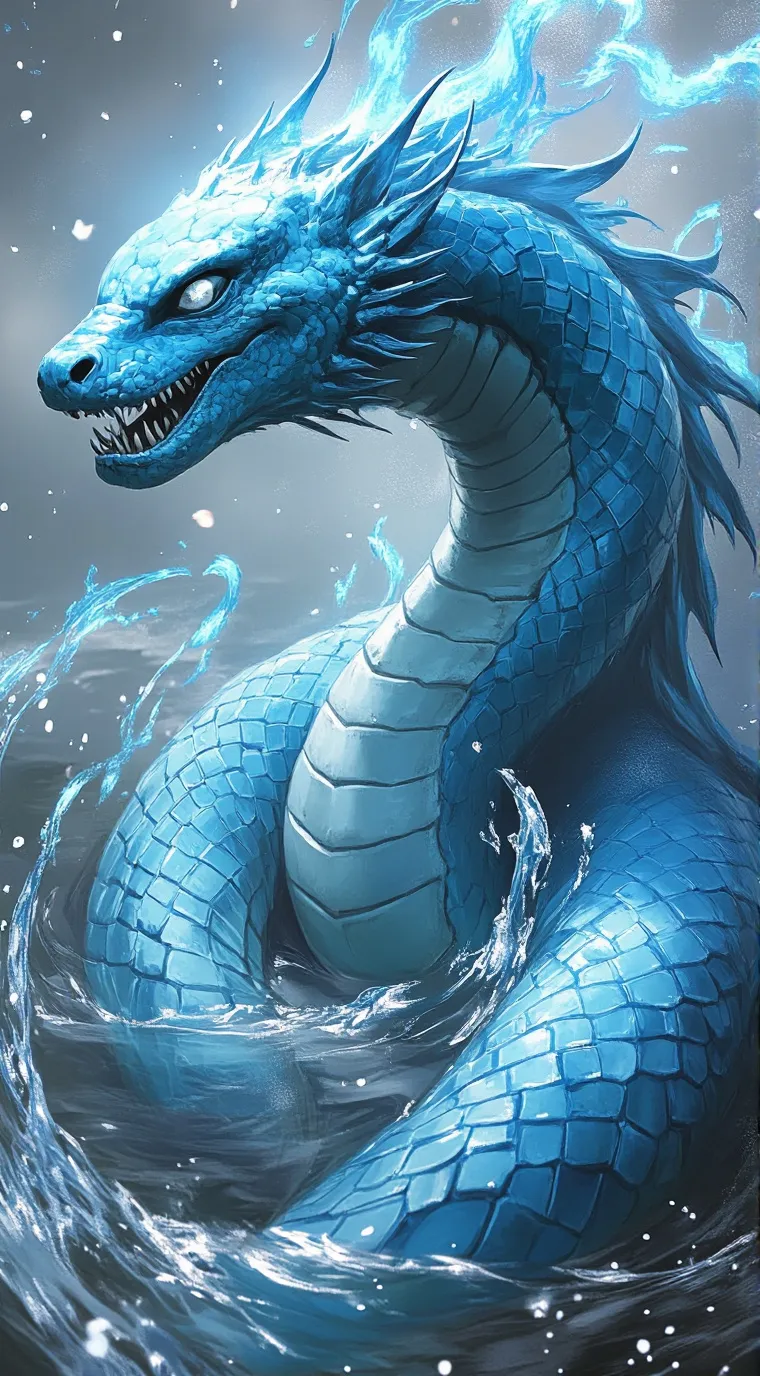 ai character: water serpent background