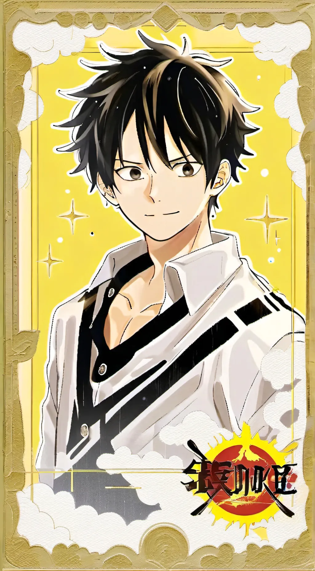 ai character: luffy *aura farmin background