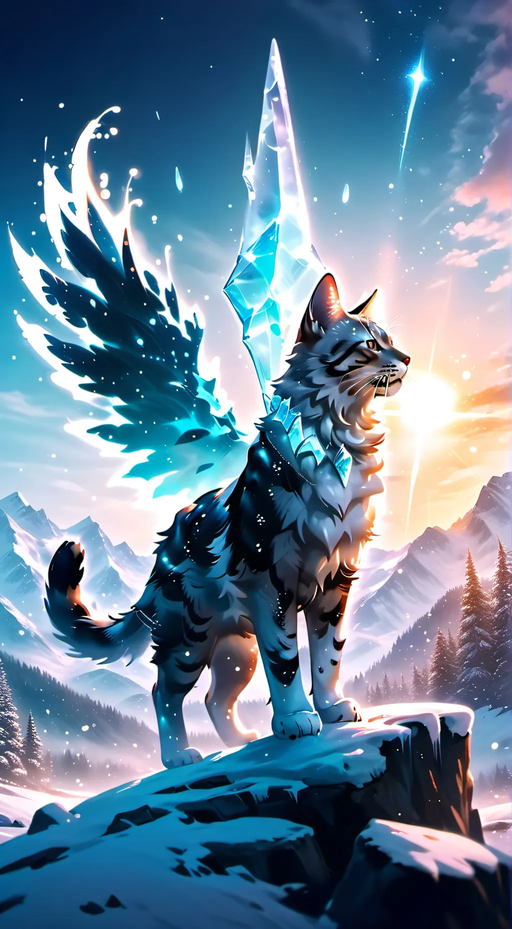 ai character: snowshoe background