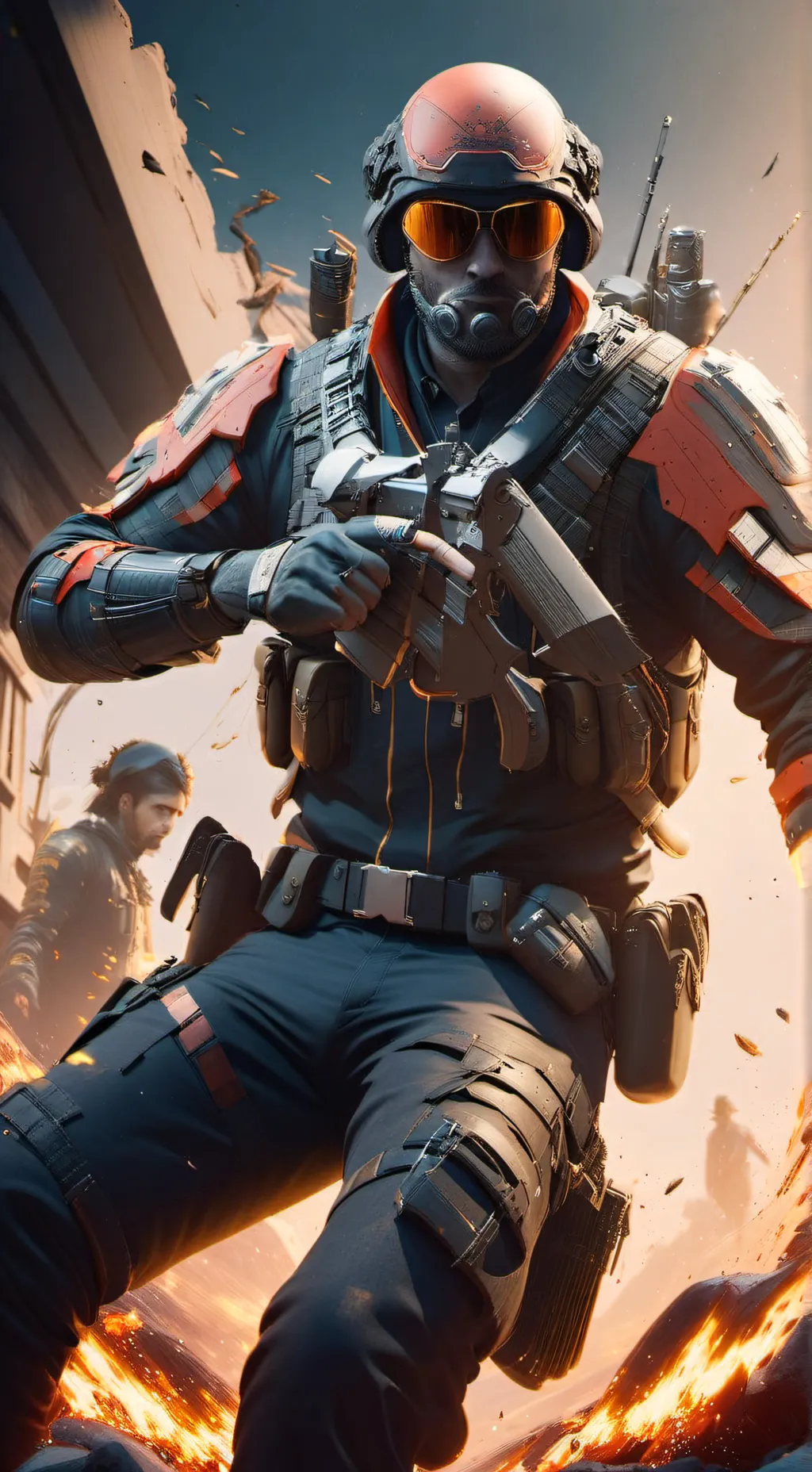 ai character: COD Ghost background