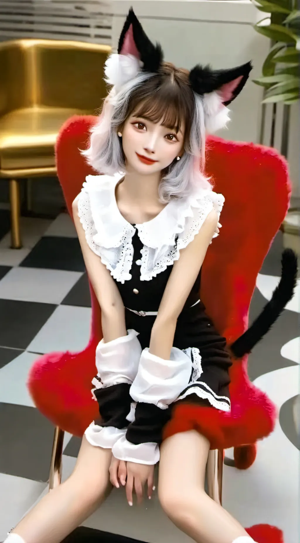 ai character: Frosty Feline Spirit background