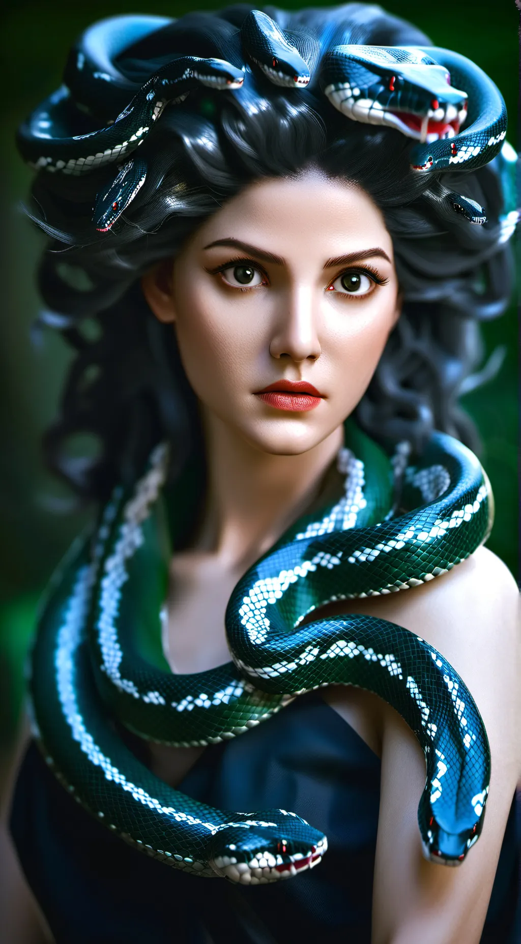 ai character: Medusa  background
