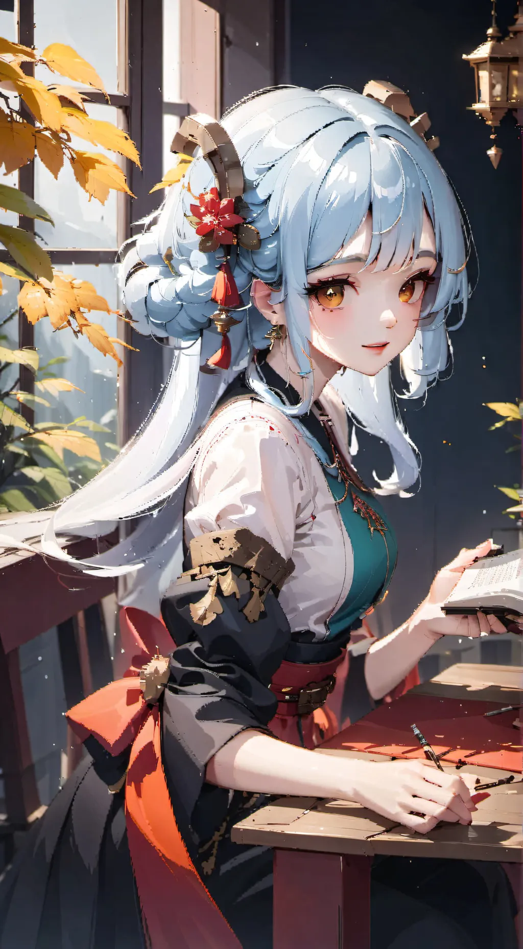 ai character: Amber background