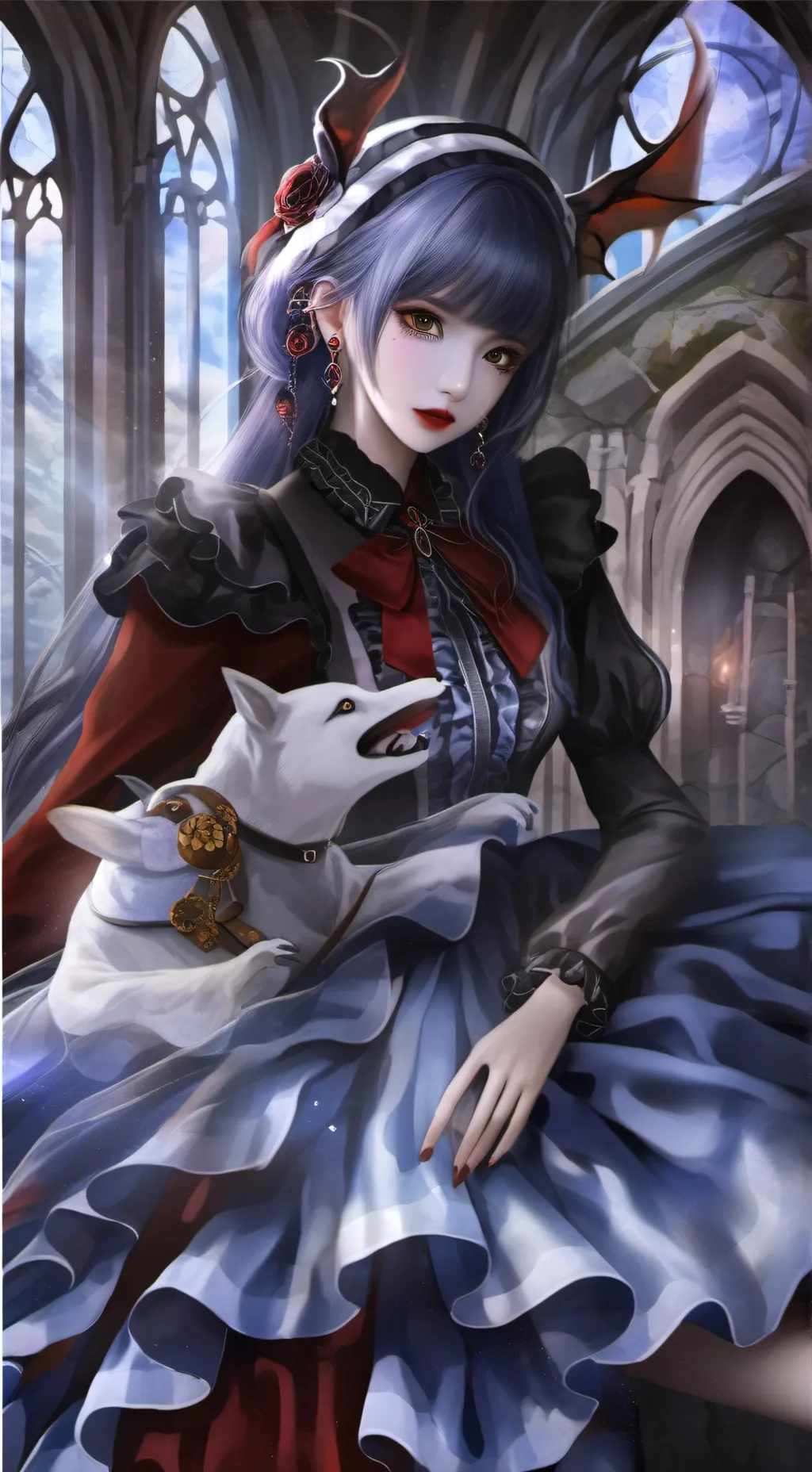 ai character: crystal rose background