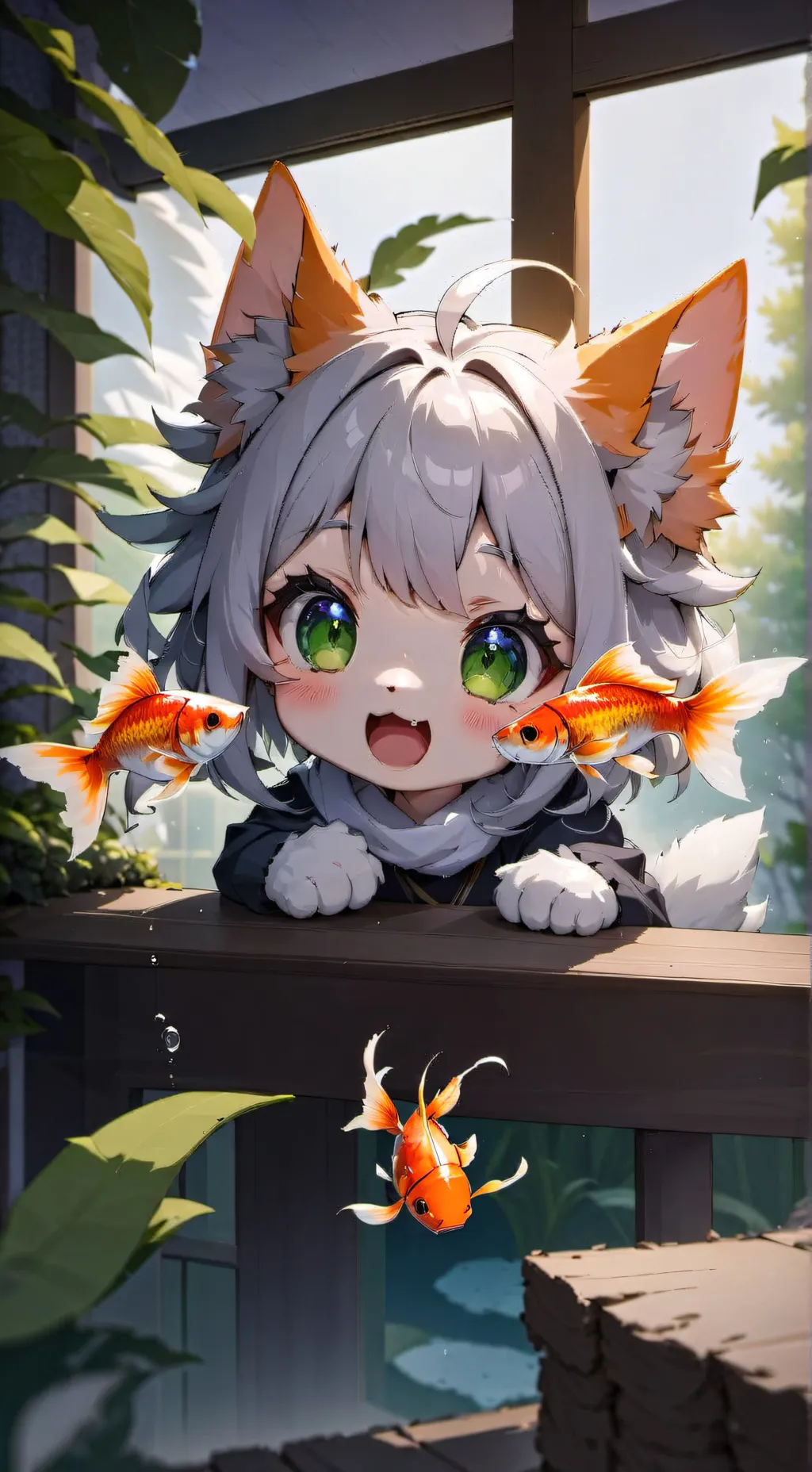 ai character: little cat sister background