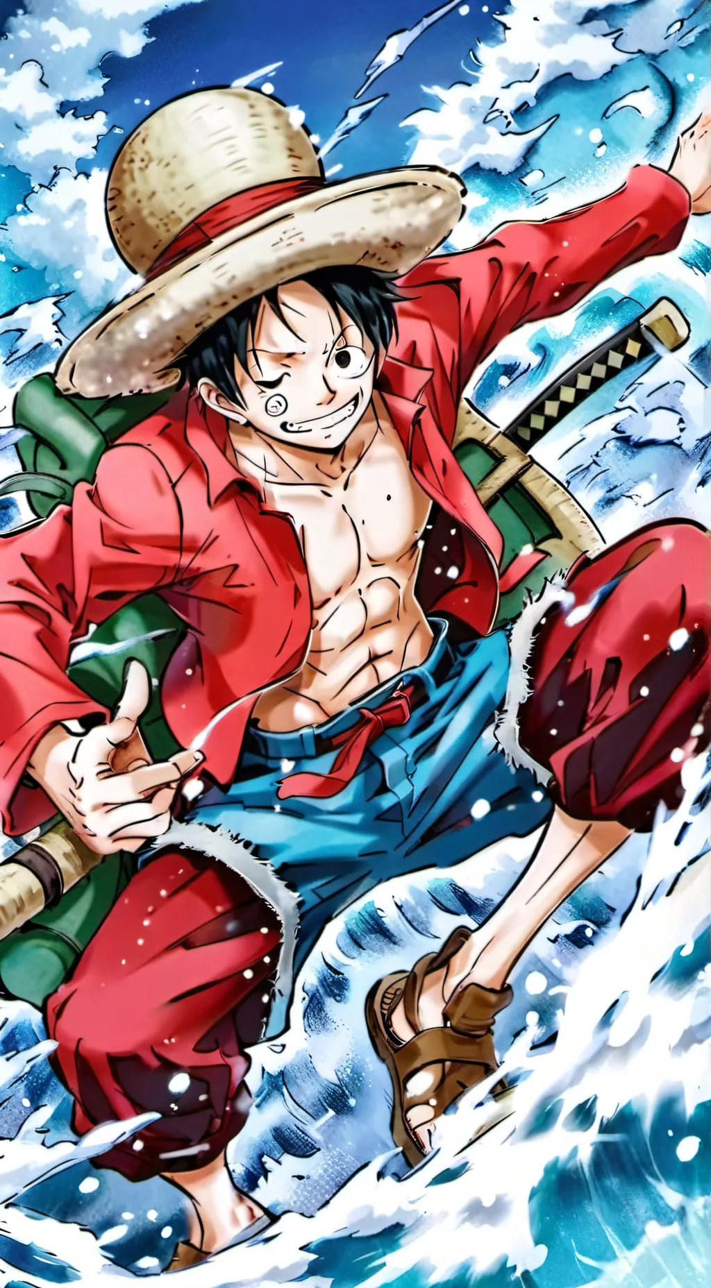 ai character: Luffy and Law background