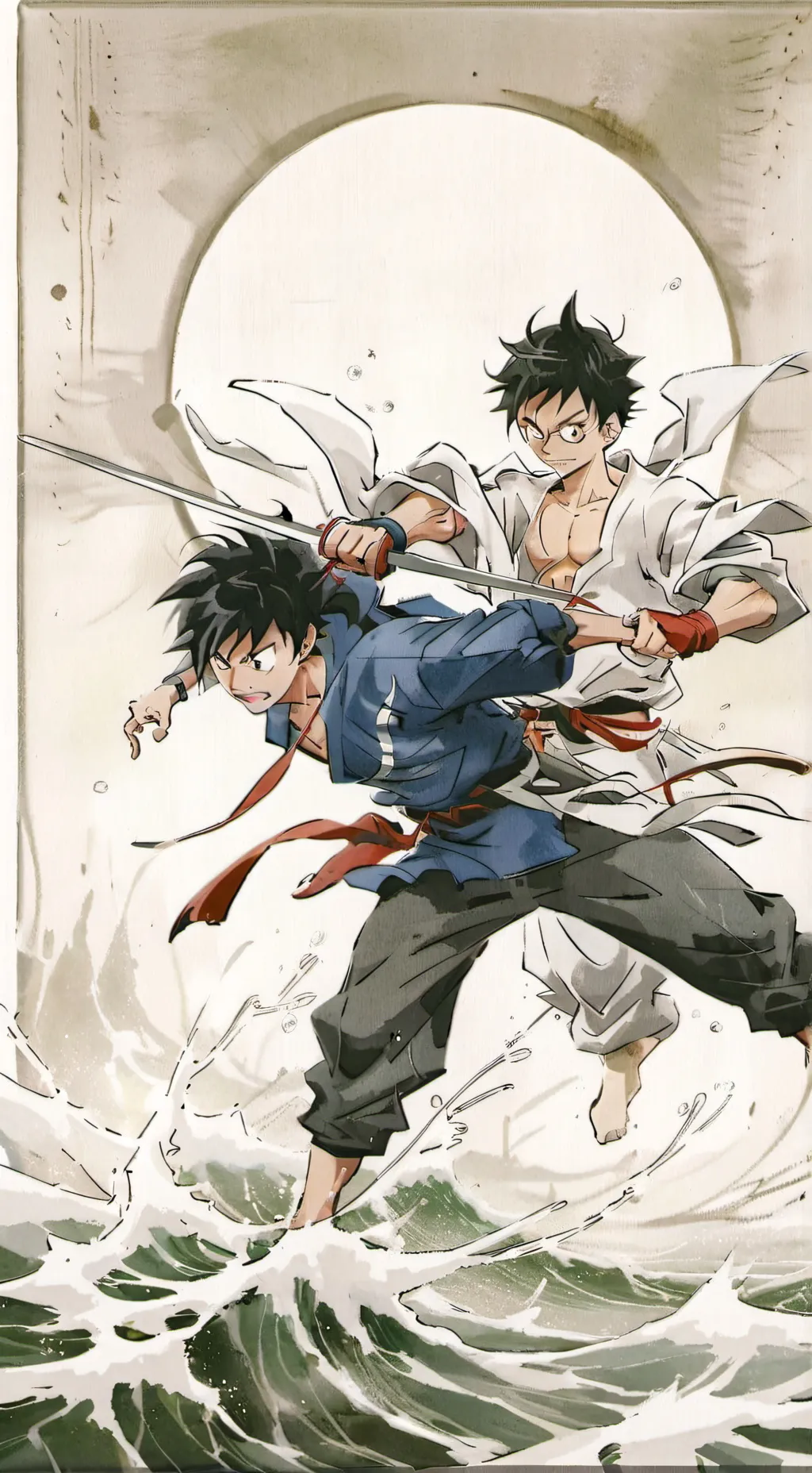 ai character: Ryosuke vs Thunder background