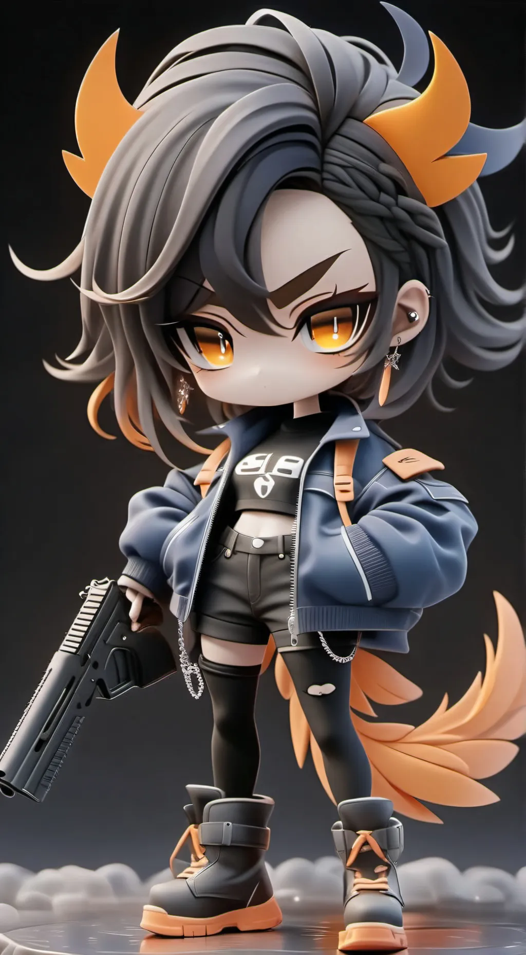 ai character: Little camo background