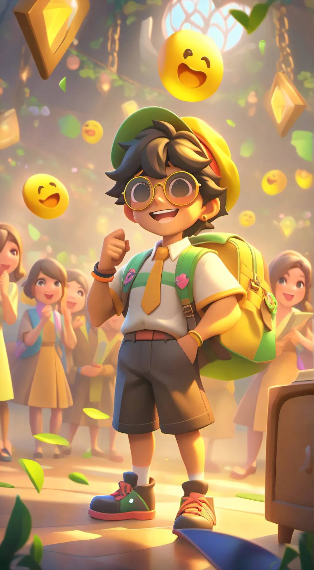 ai character: Emoji  background