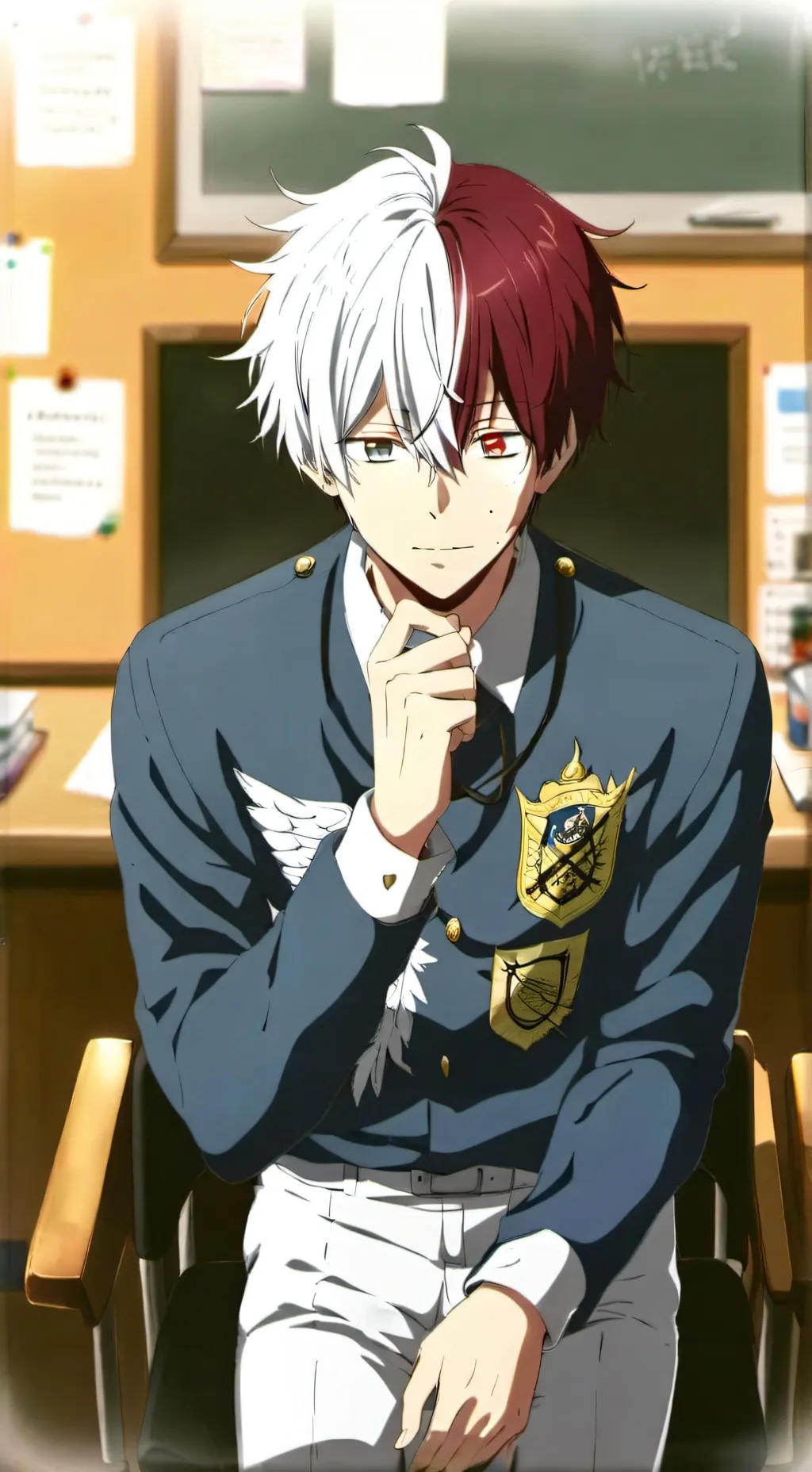 ai character: Shoto Todoroki background