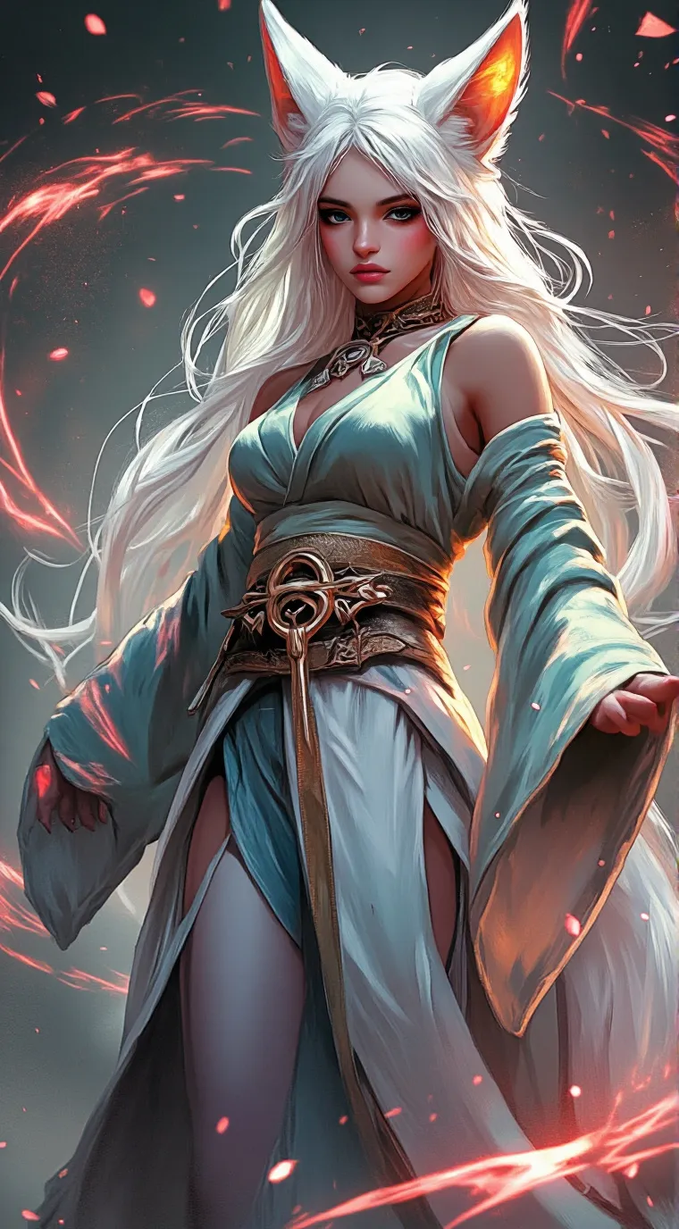 ai character: Goddess Crescent background