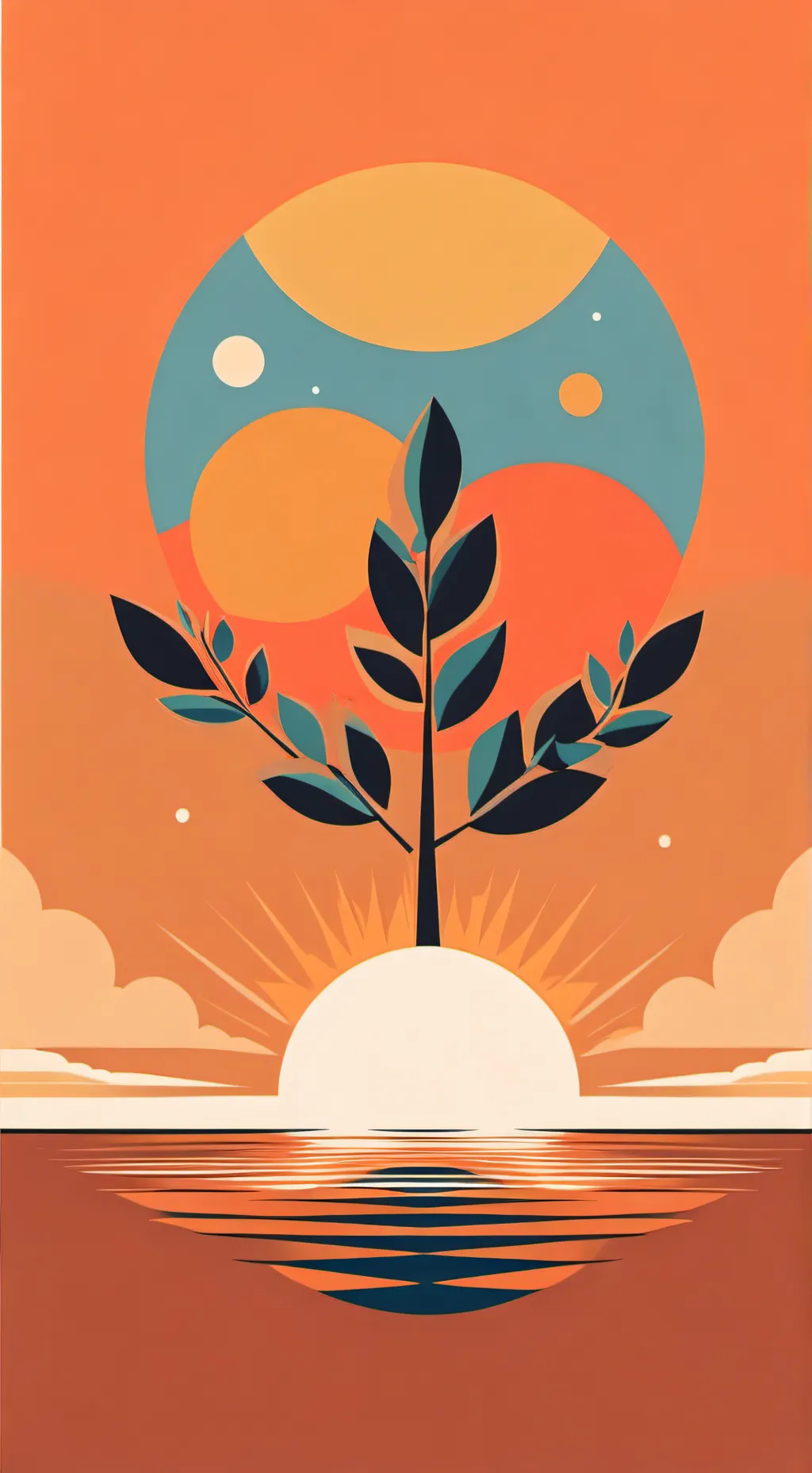 ai character: sun and moon show background