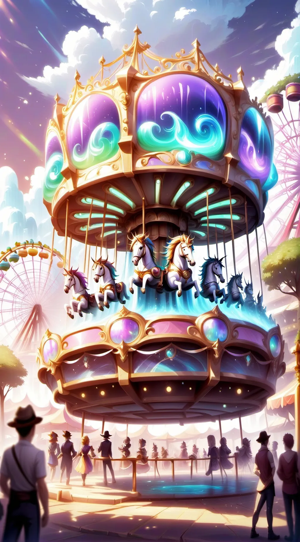 ai character: HxH amusement park background