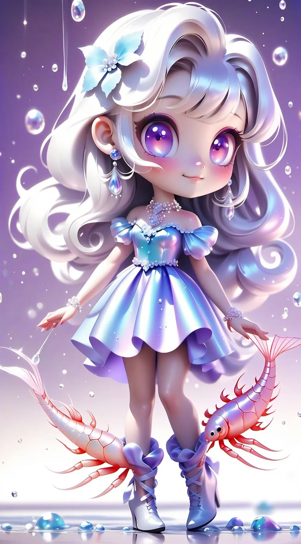 ai character: Glassie.   background