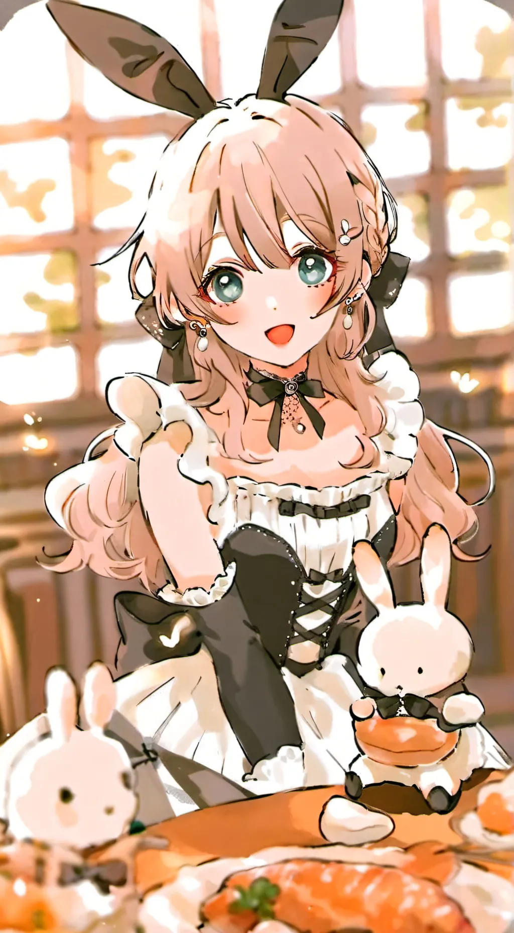 ai character: Bunny girl ￼￼￼ background