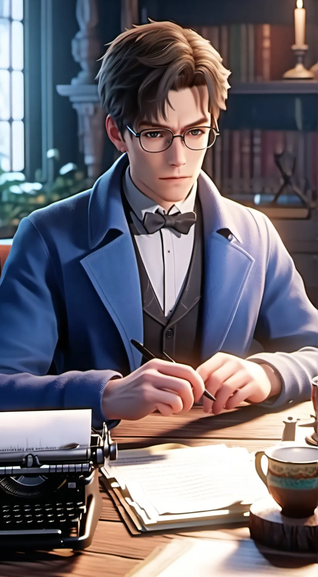 ai character: un hombre xd background