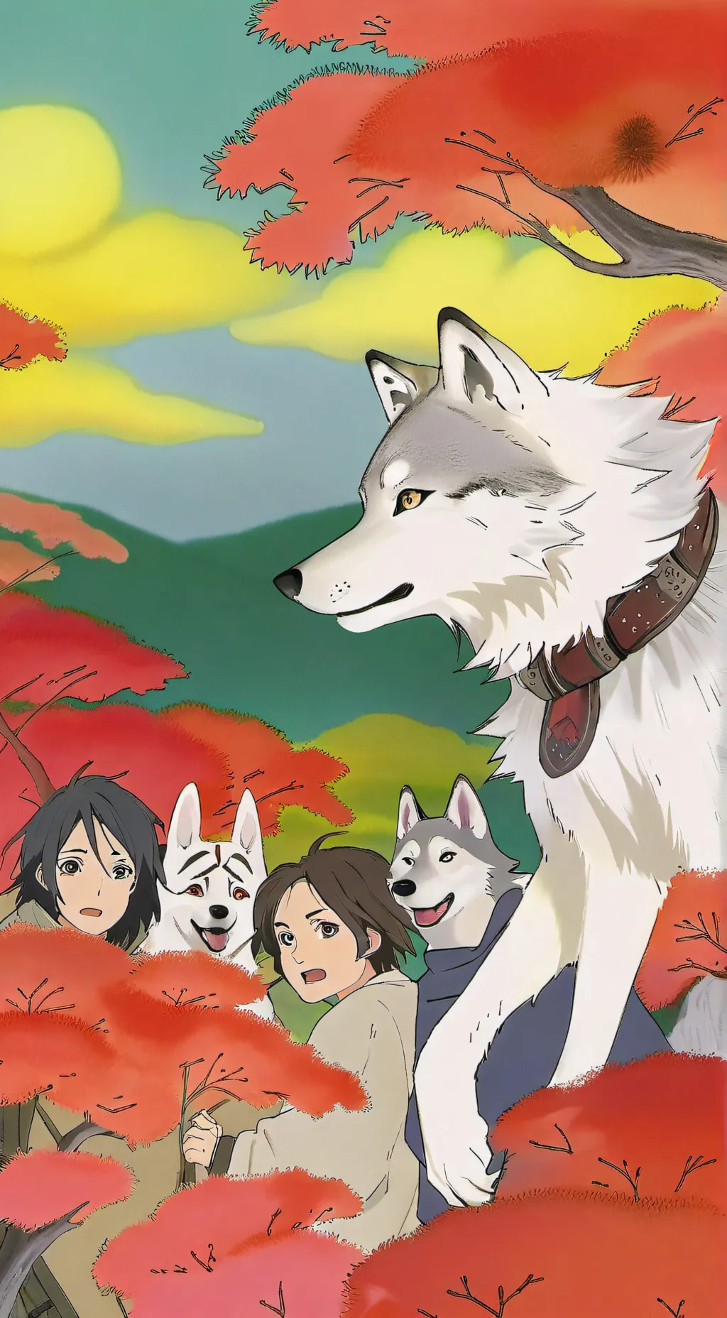 ai character: Wolf enclosure  background