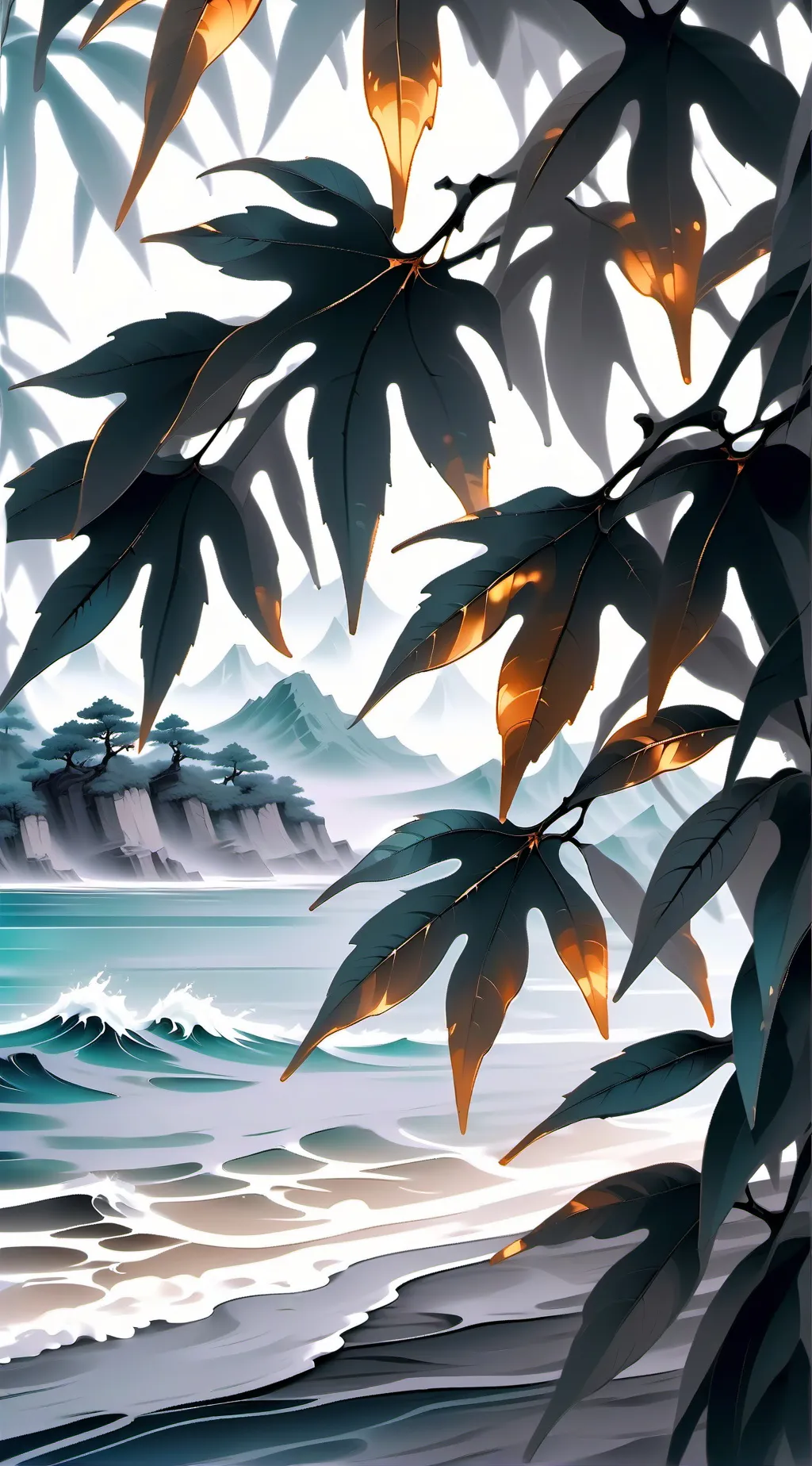 ai character: Mha beach day background