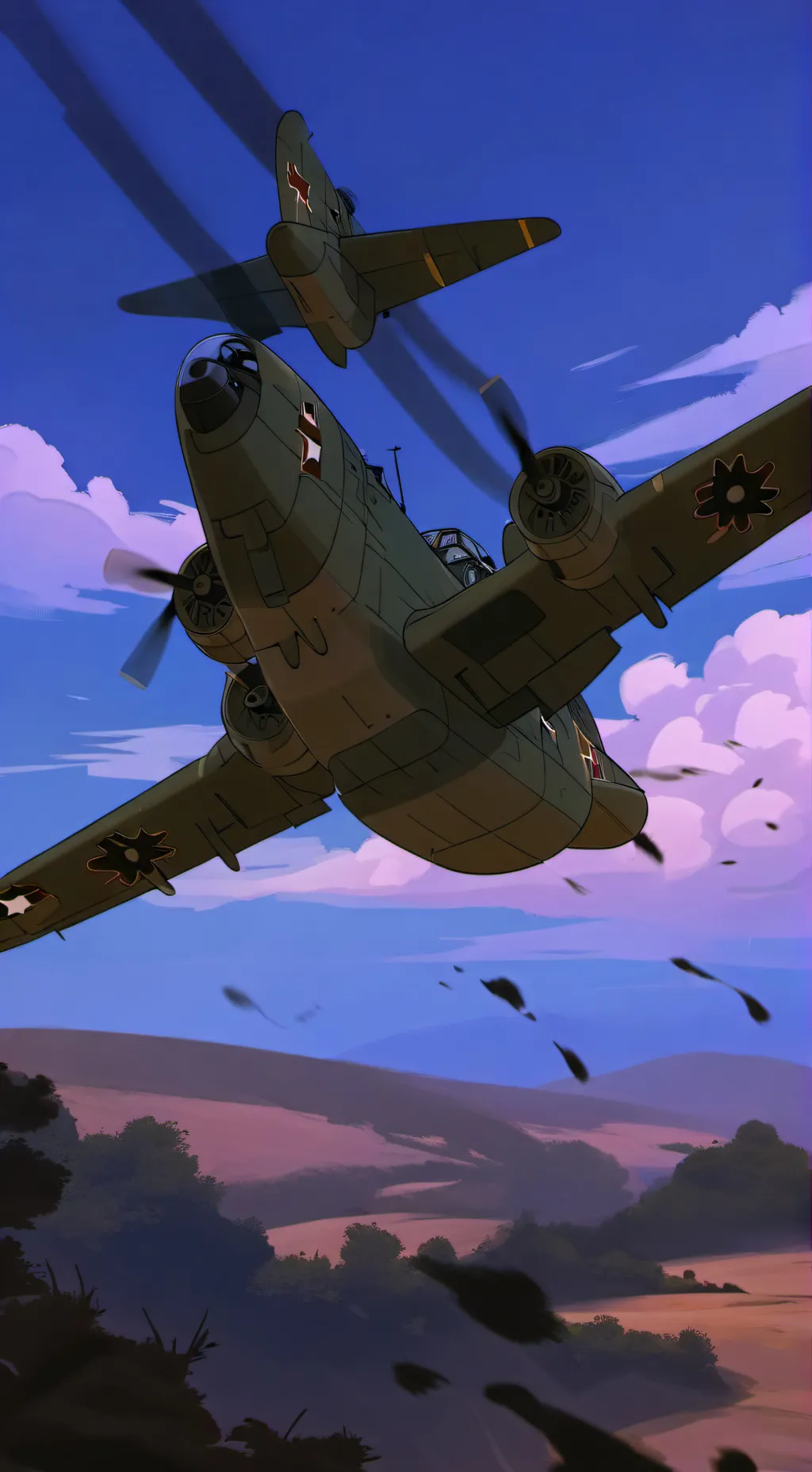 ai character: avión de la fuerz background