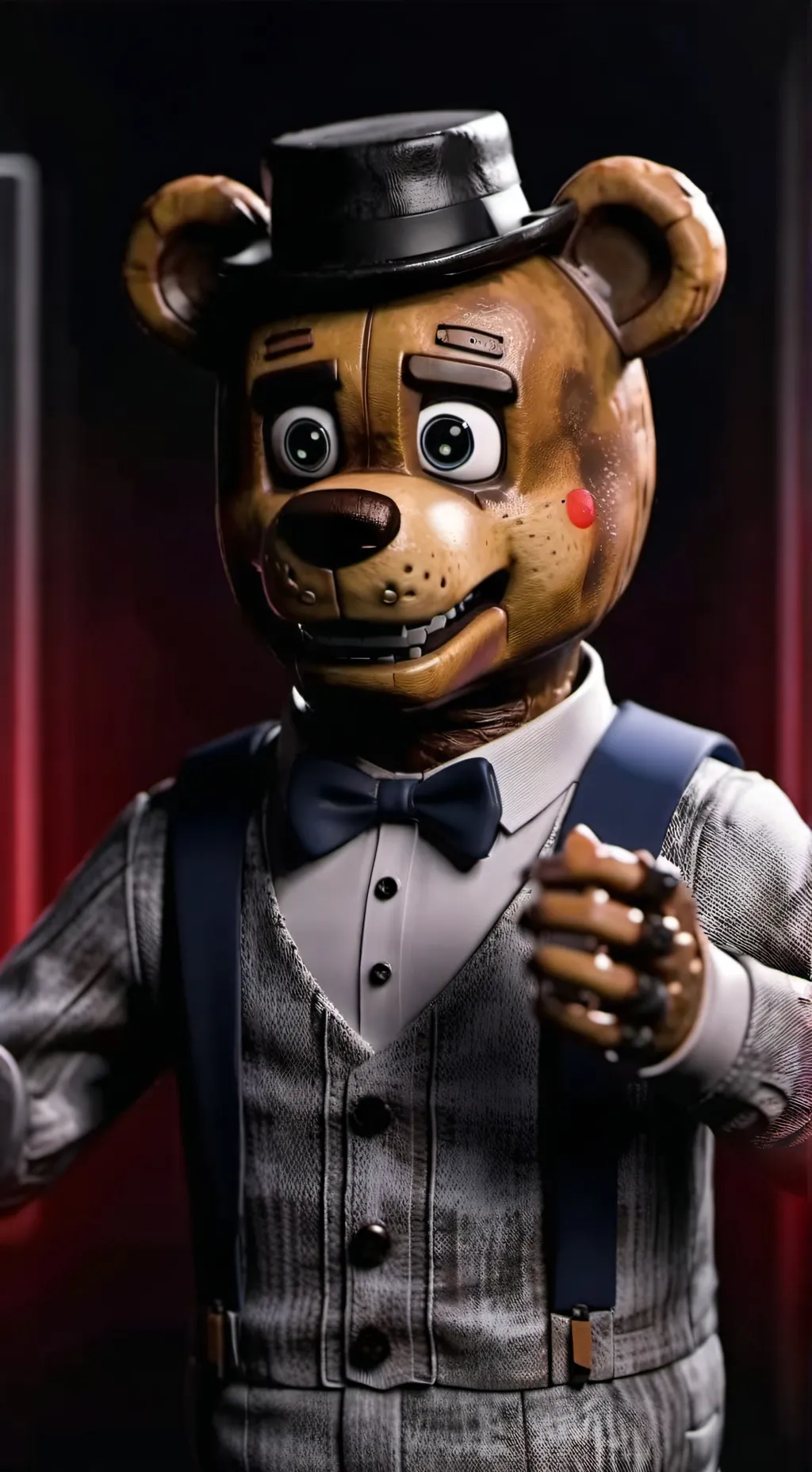 ai character: freddy fazbear  background