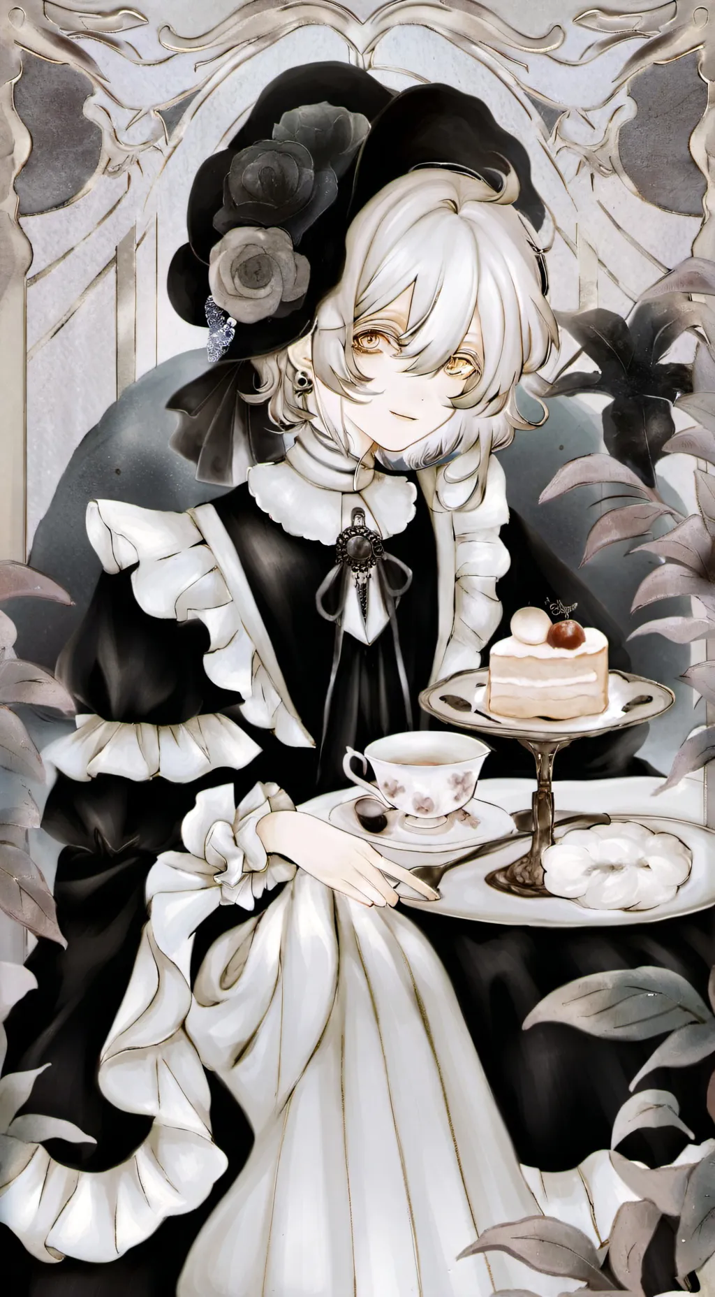 ai character: Fpe cafe background