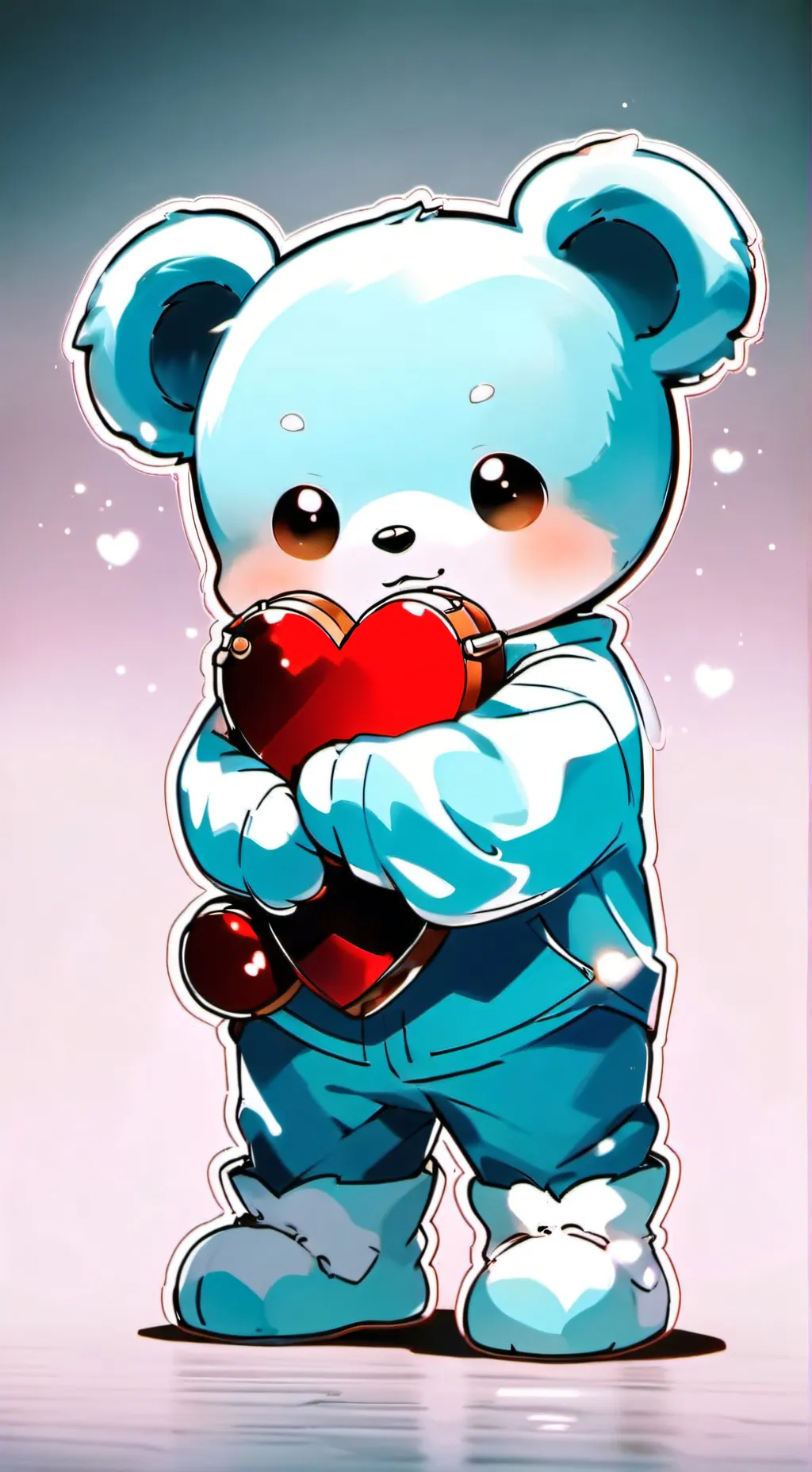 ai character: sky  blue background