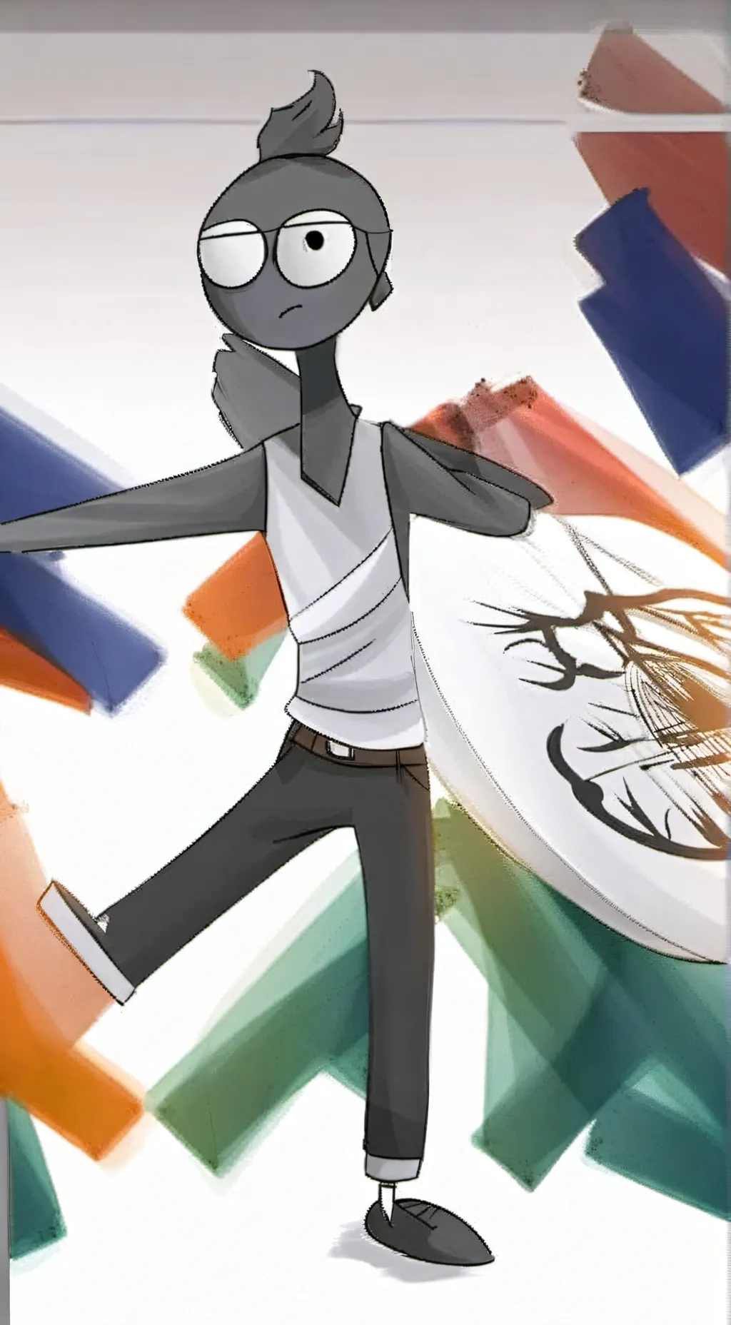 ai character: grey background