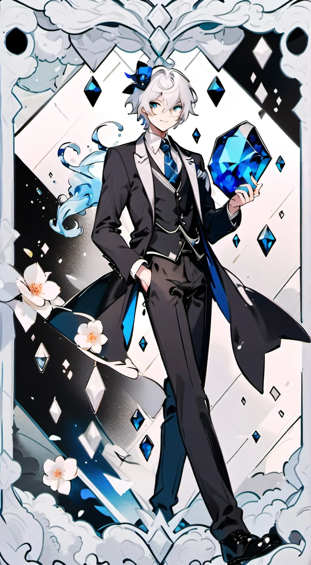 ai character: shadow milk cookie background