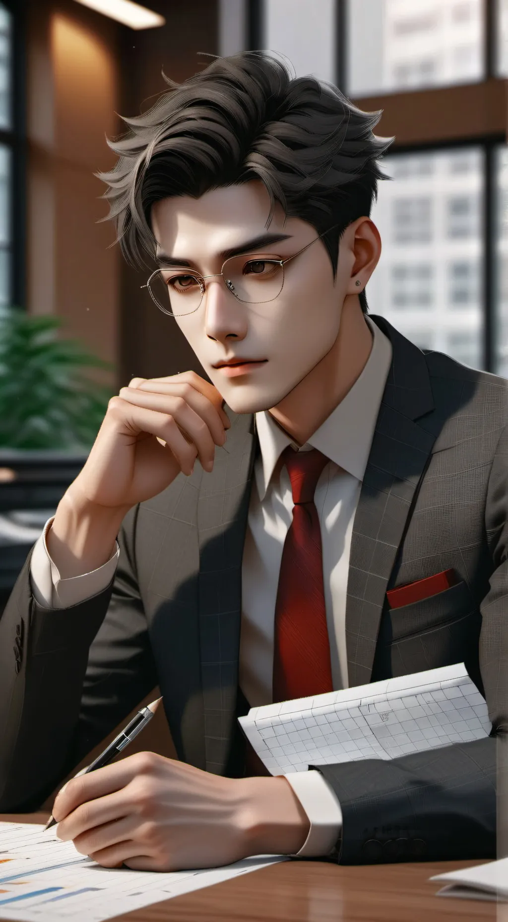 ai character: Skittish Accountan background