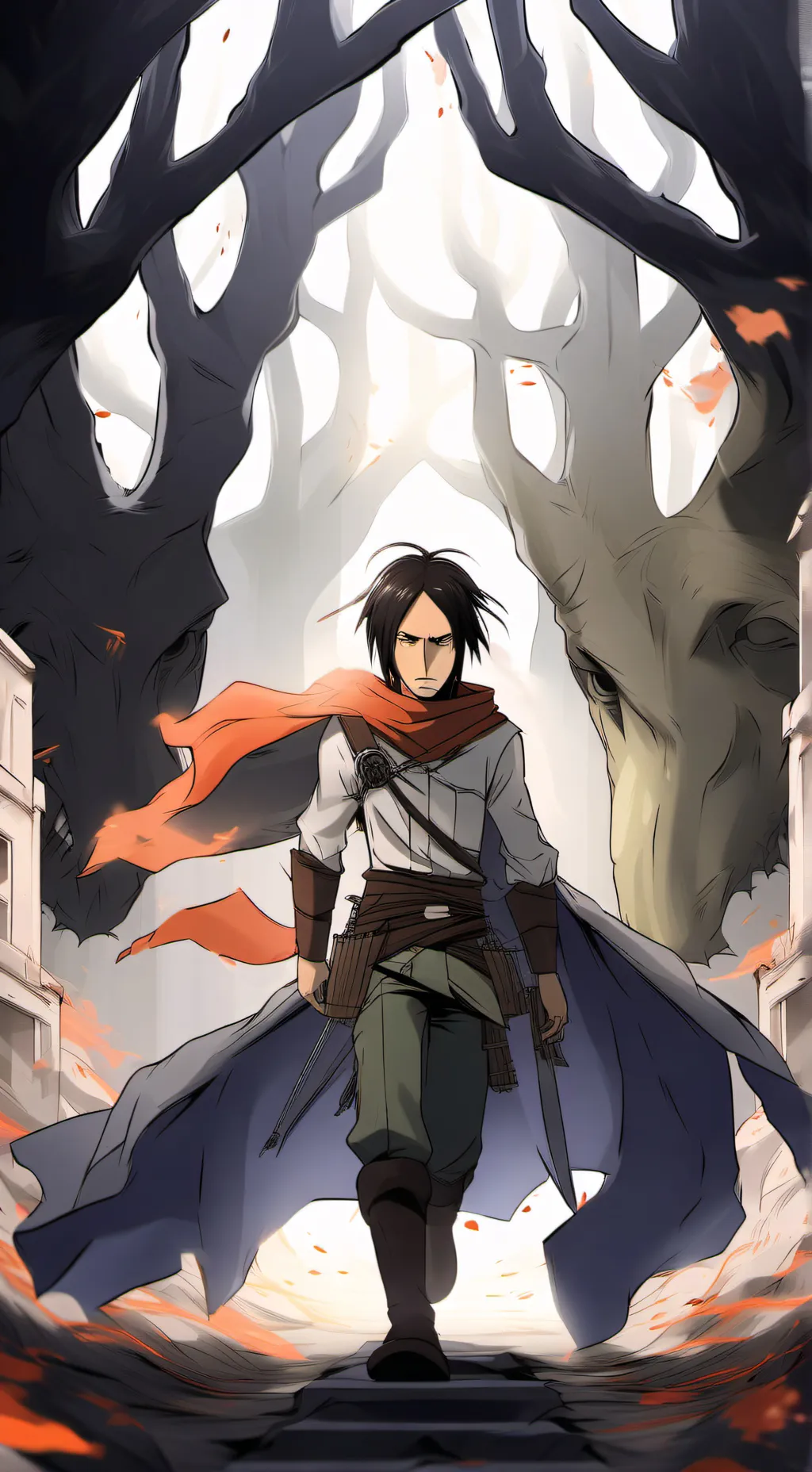 ai character: RUMBLING AOT background