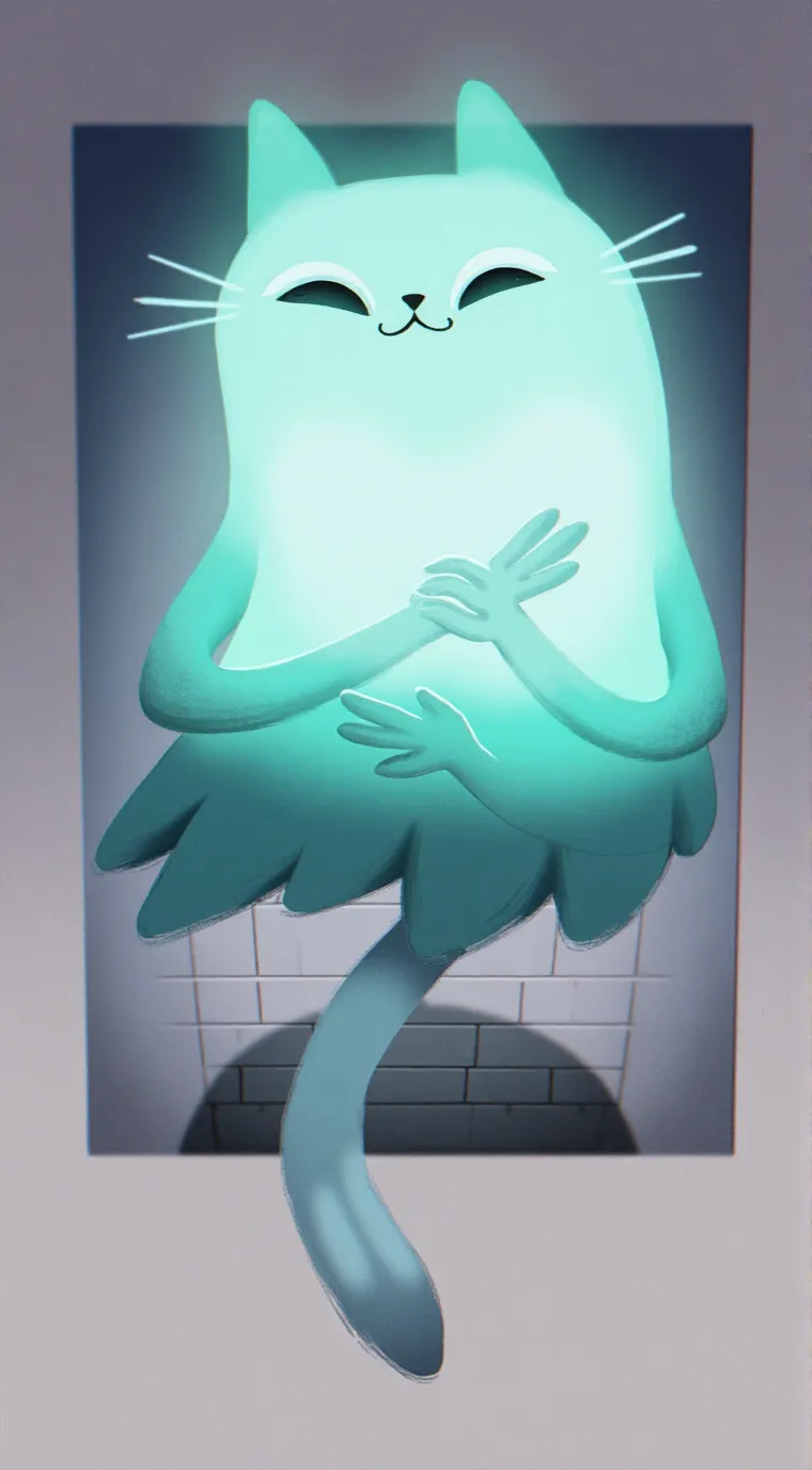 ai character: ghost cat background