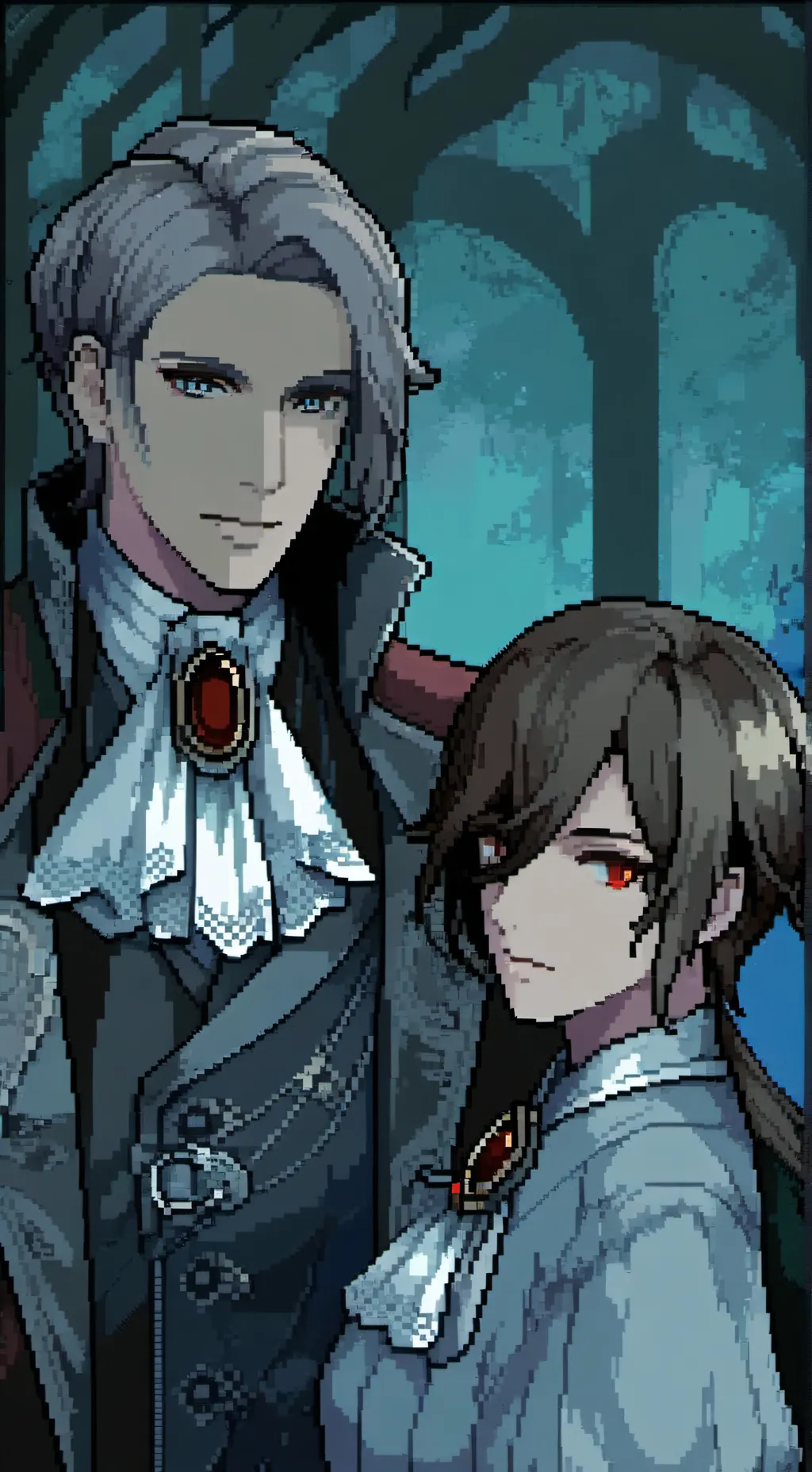 ai character: Elias & Sebastian  background