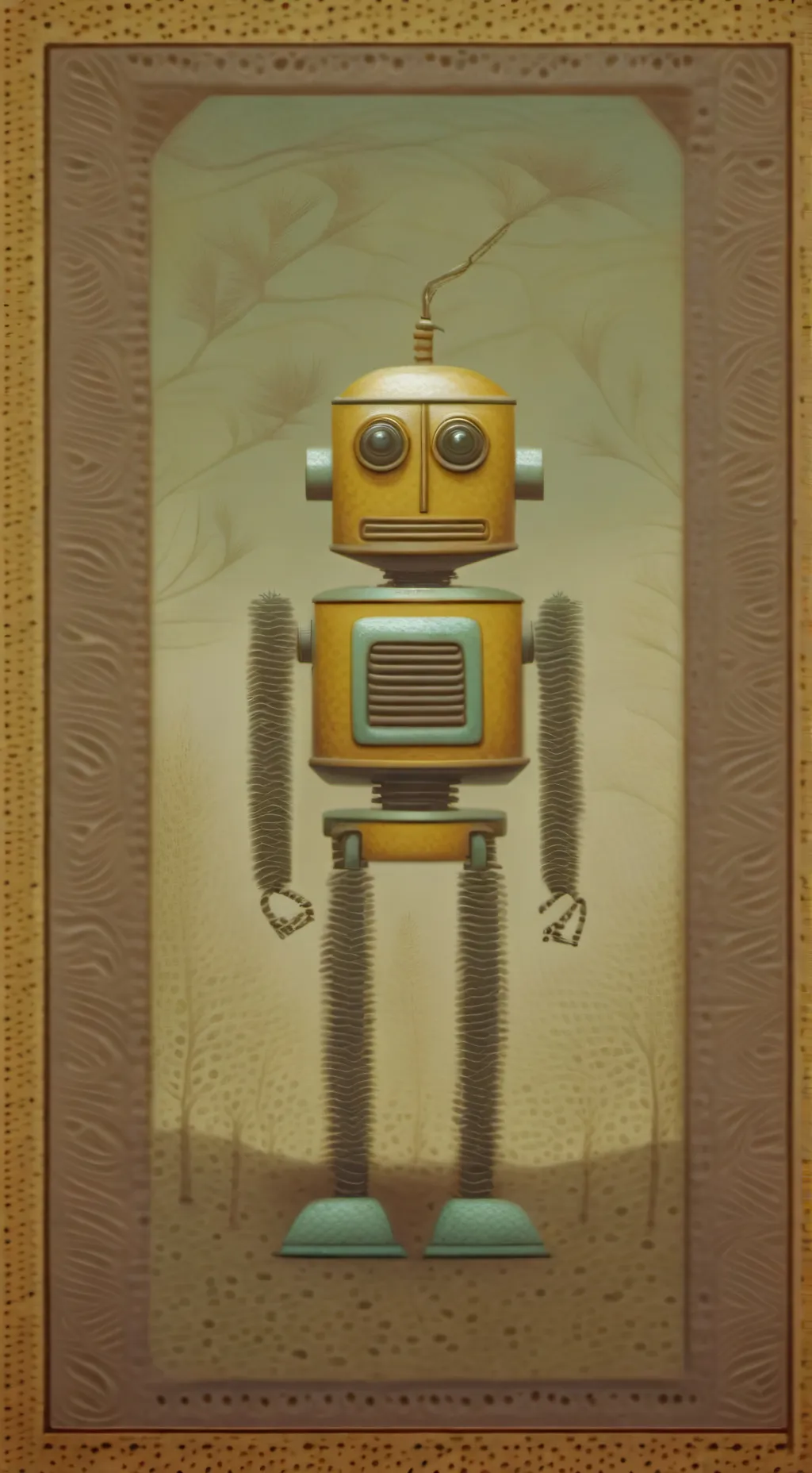 ai character: robot  background