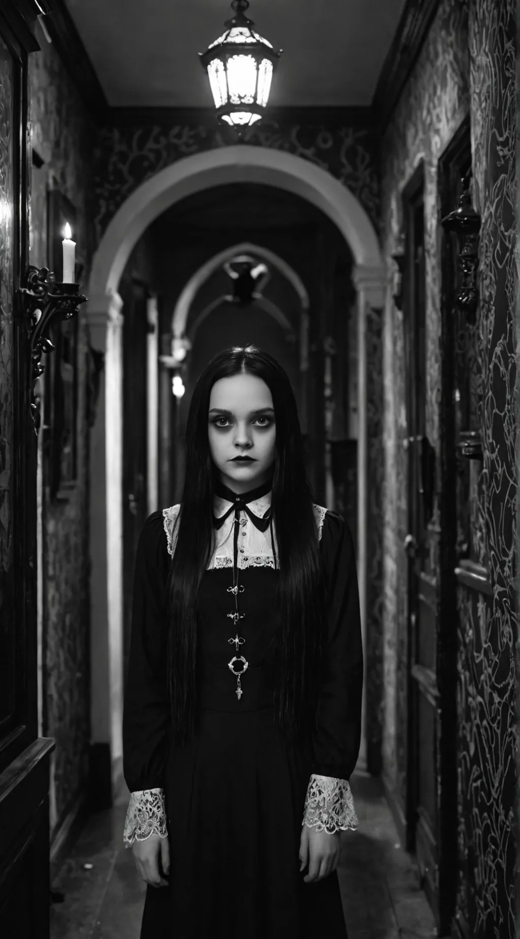 ai character: Wednesday Addams background