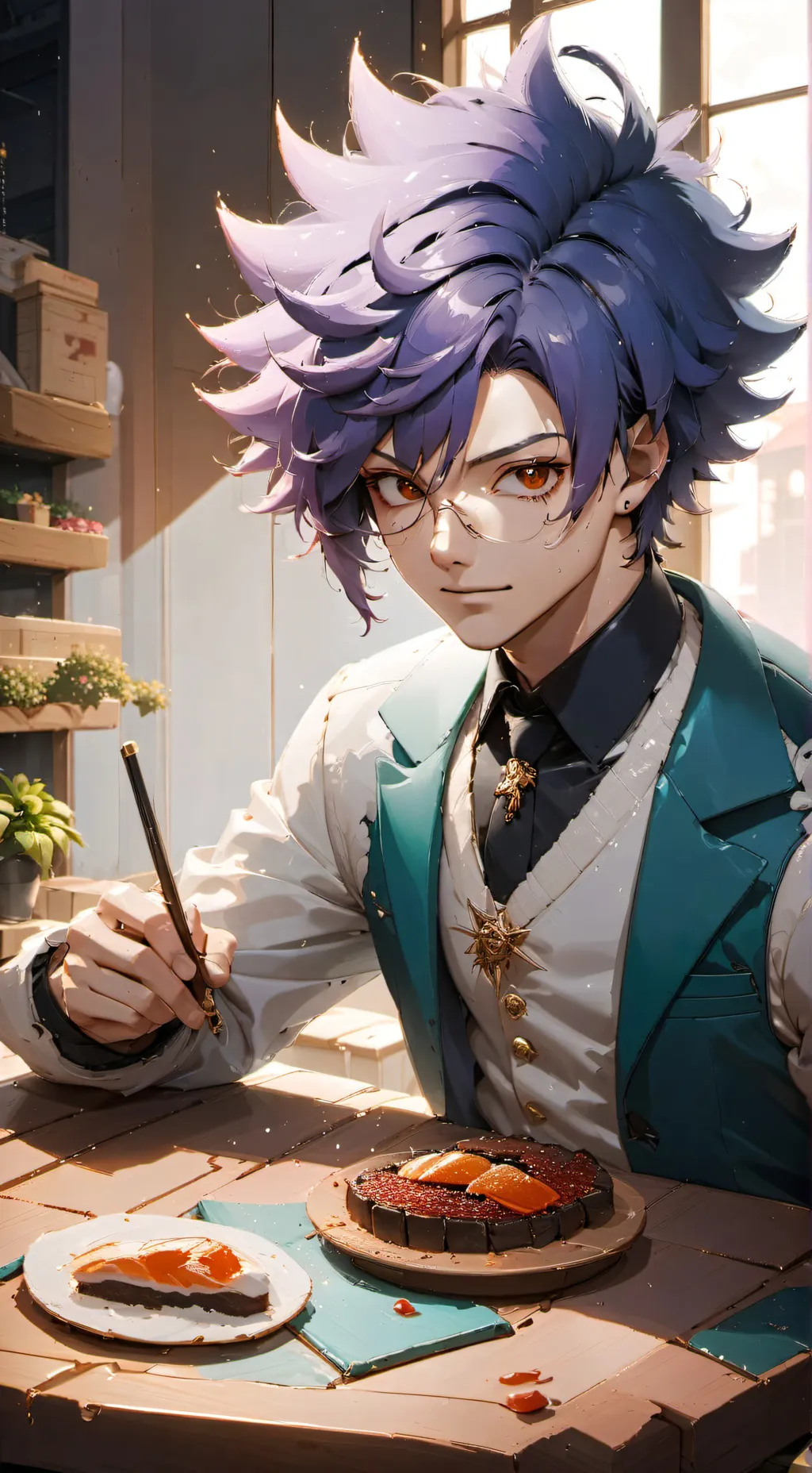 ai character: hitoshi shinsou 💜🧣 background