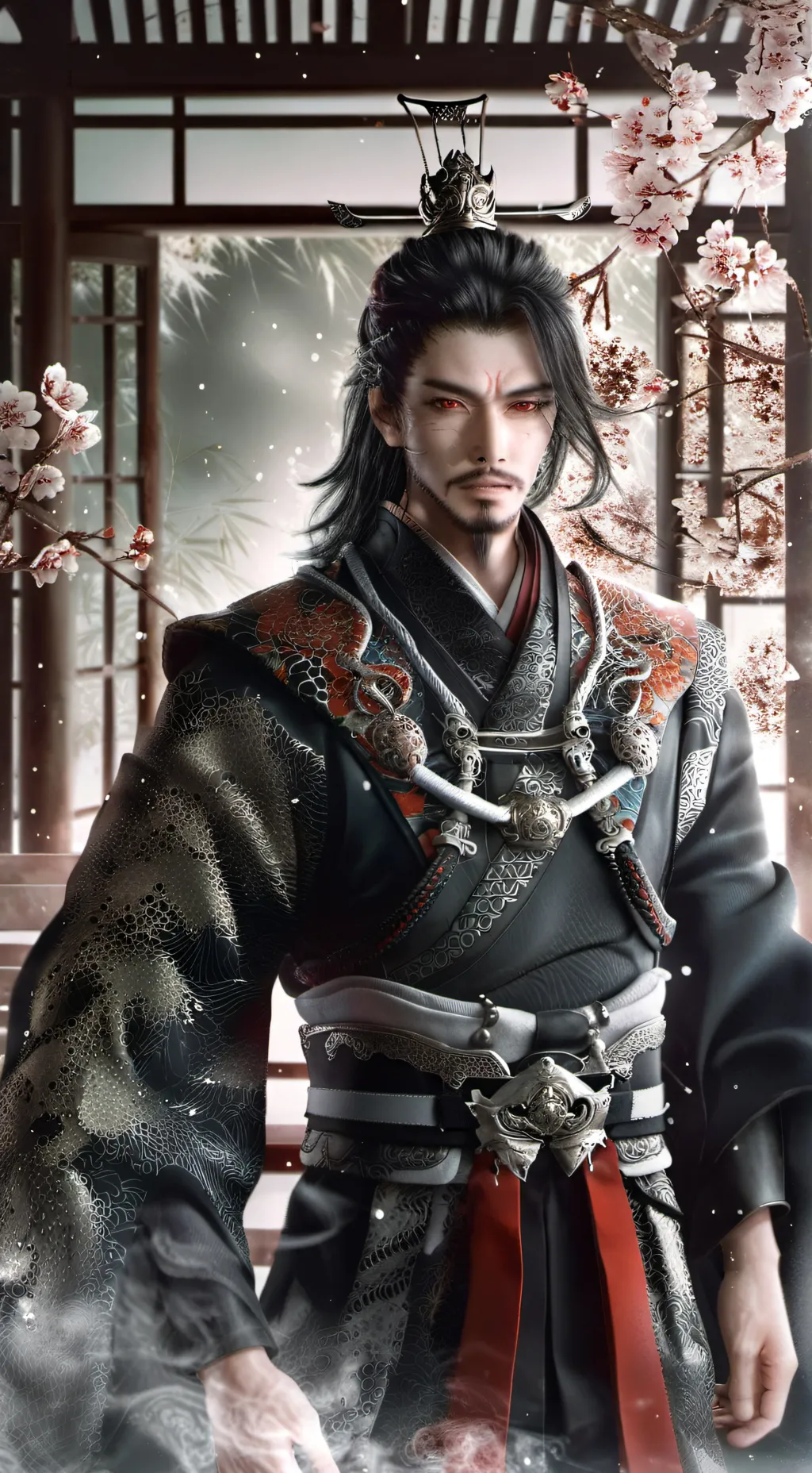 ai character: Haruki red background